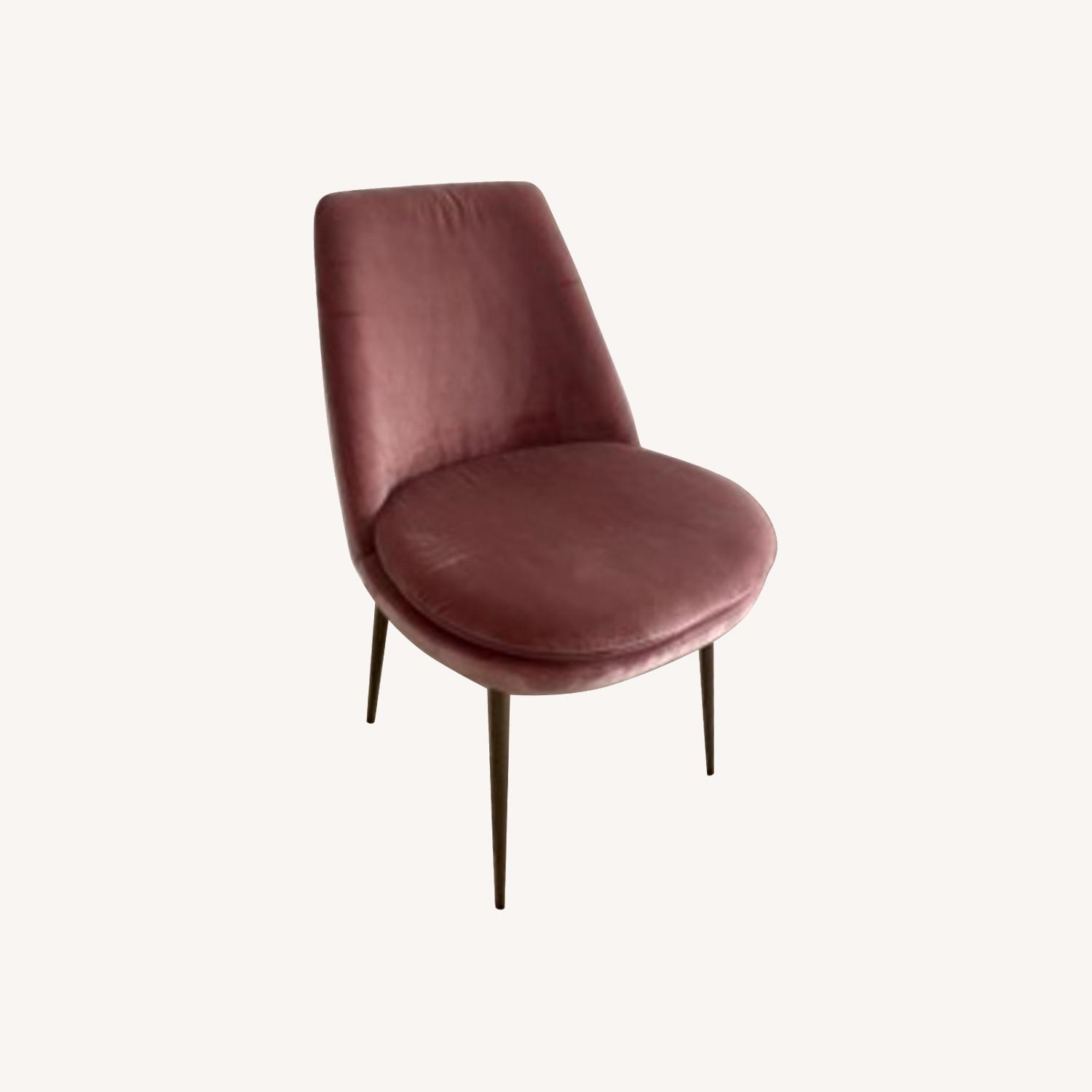West Elm Pink Velvet Mid-Century Chair - AptDeco