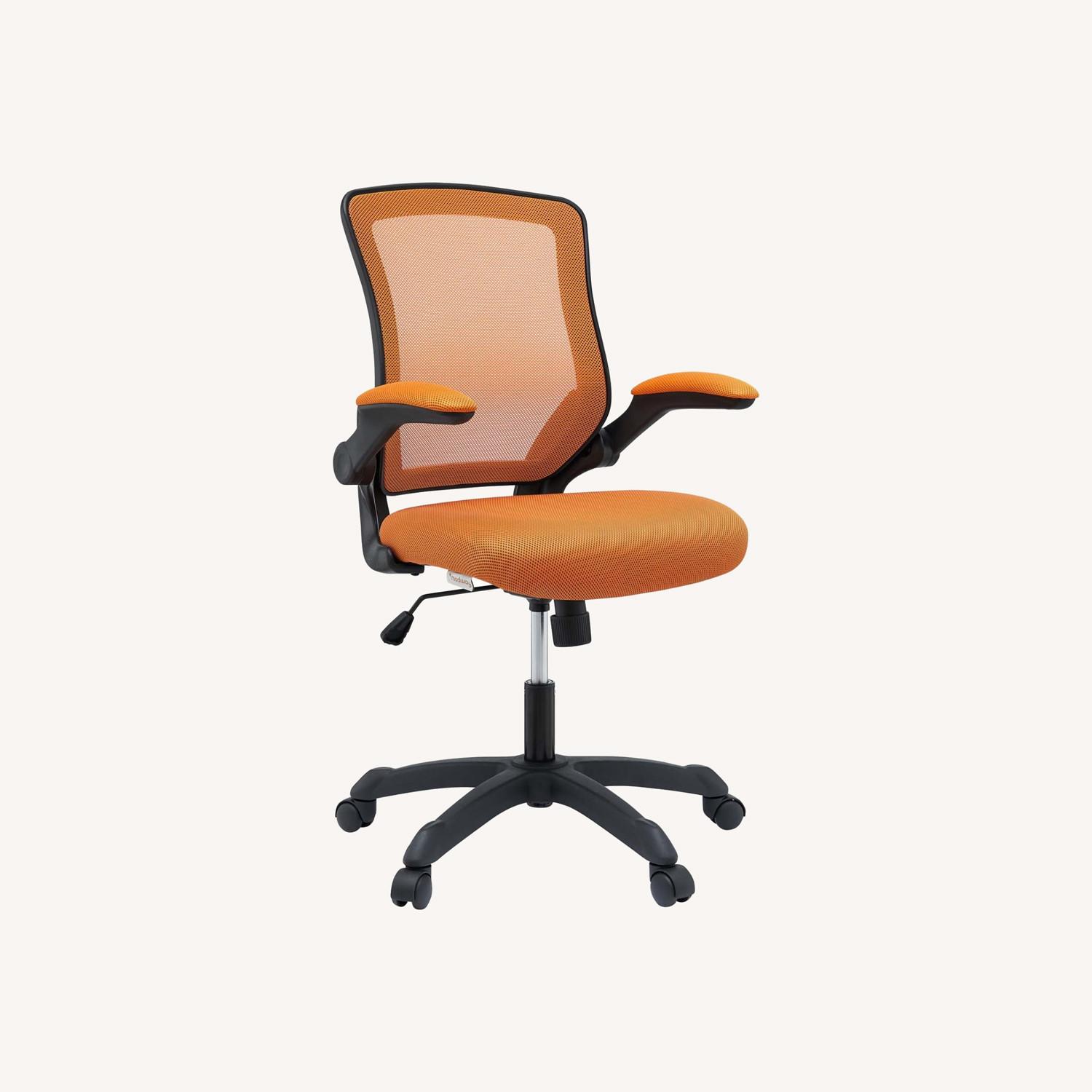Office Chair In Orange Finish W/ Padded Armrest AptDeco