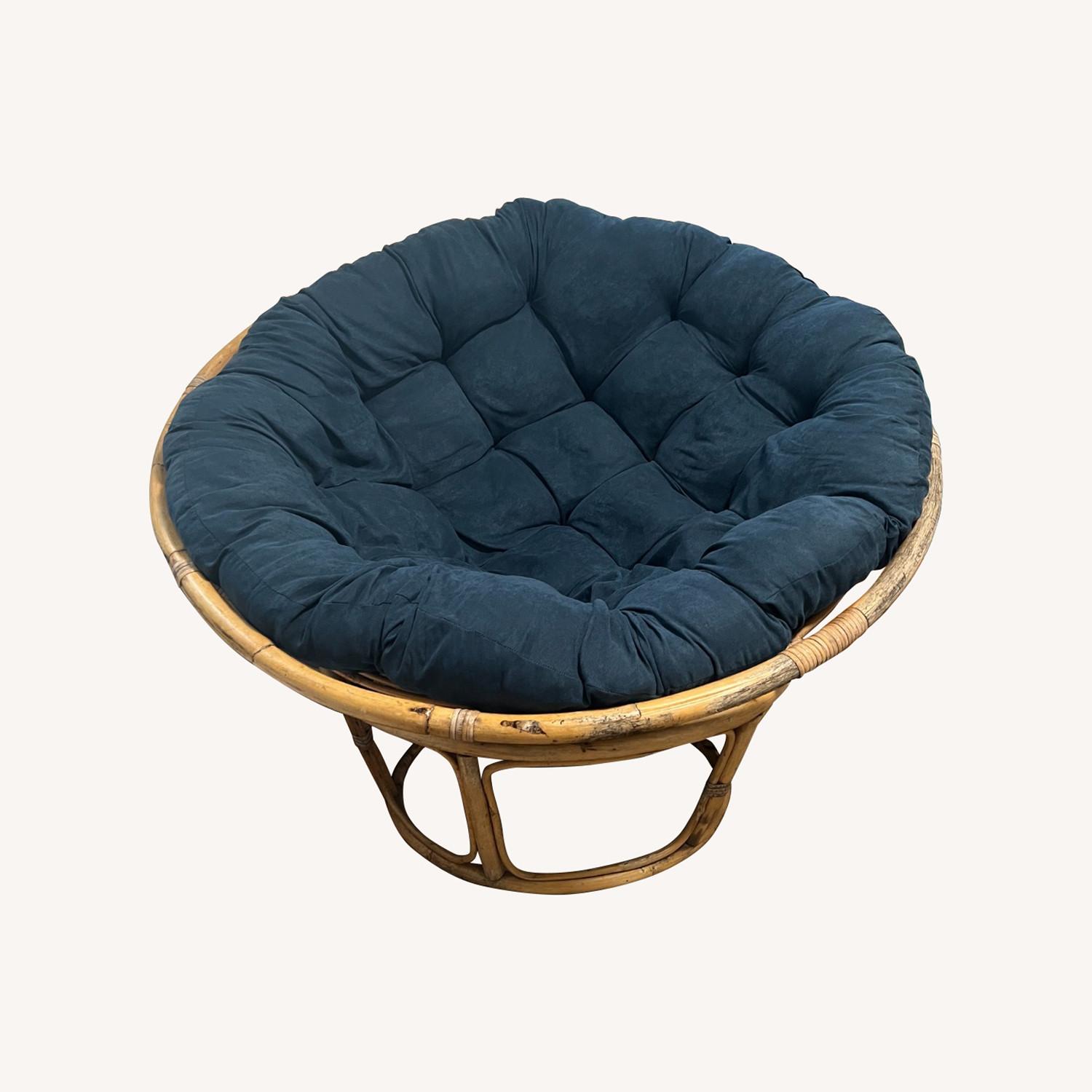 Wood Papasan Chair and Cushion Set AptDeco