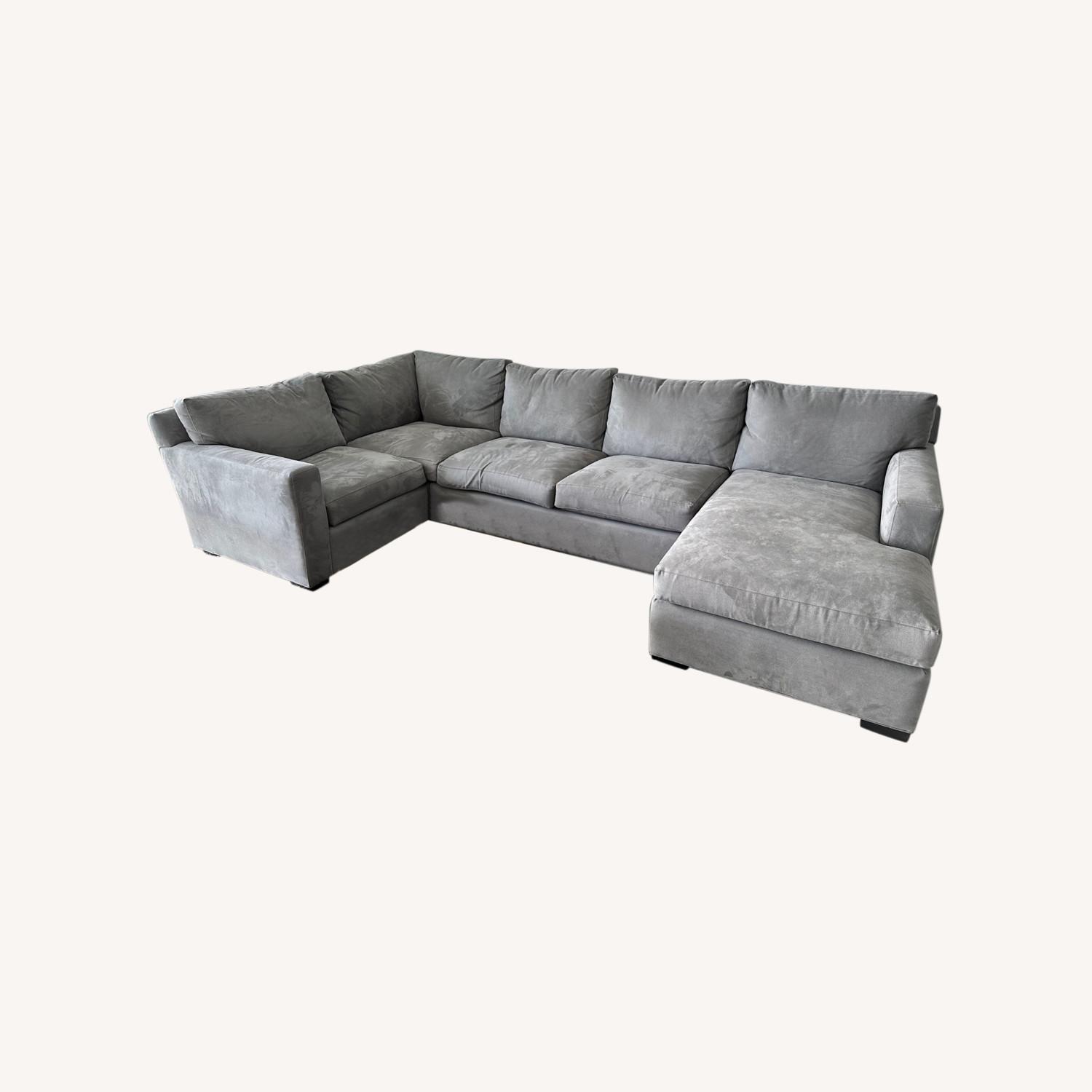 Crate & Barrel 3 Piece Gray Sectional - AptDeco