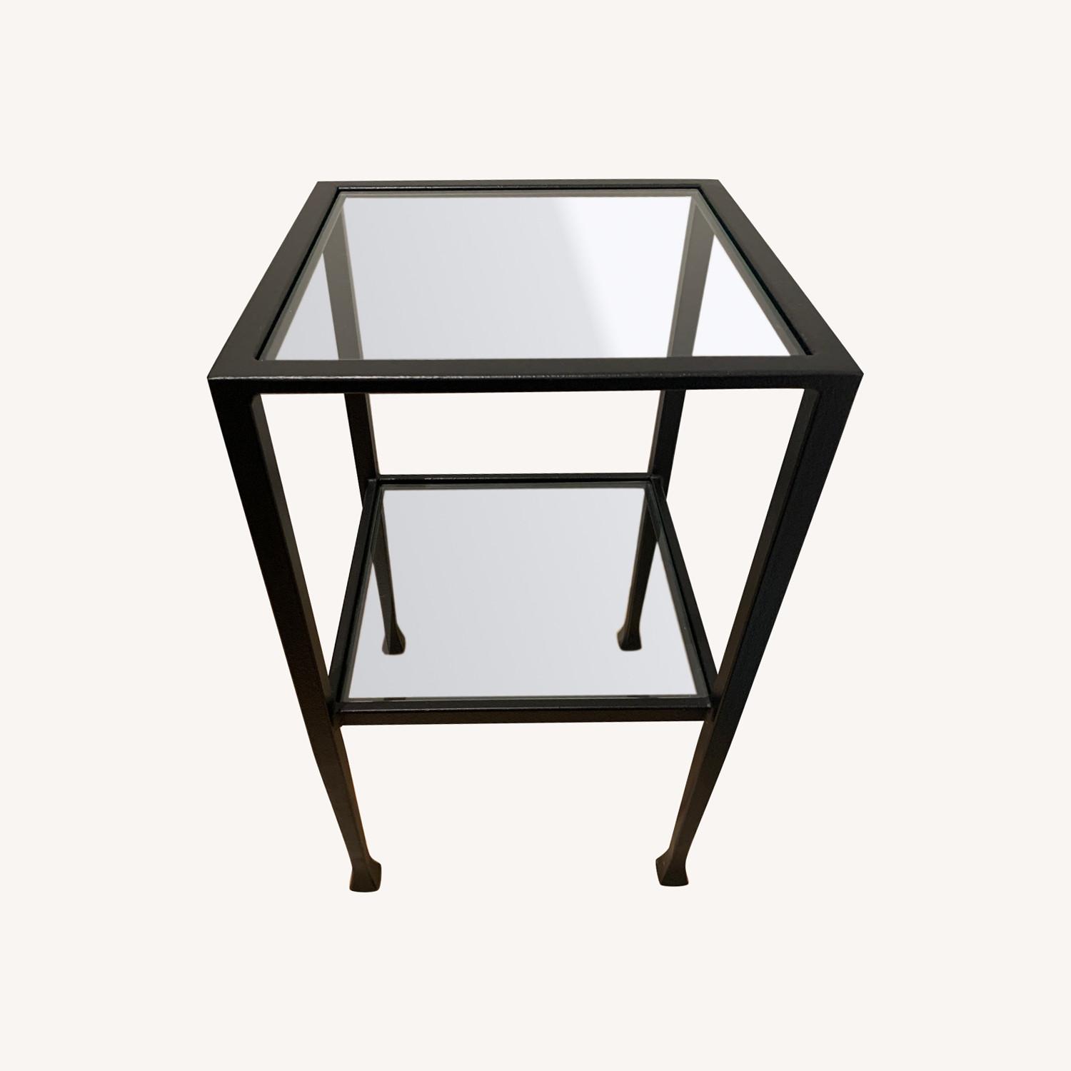 Pottery Barn Glass Living Room Side Table AptDeco