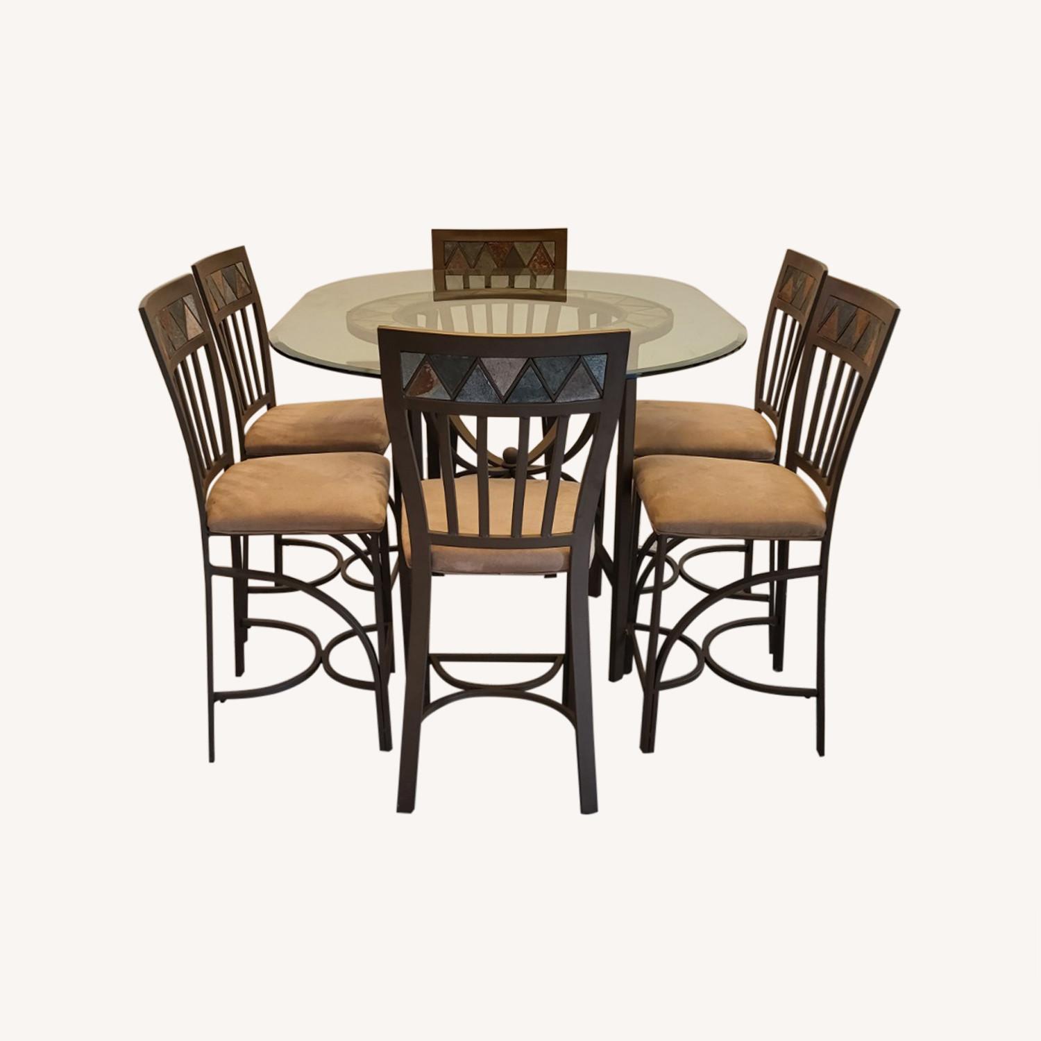 Metal Stone Glass Dining Set AptDeco