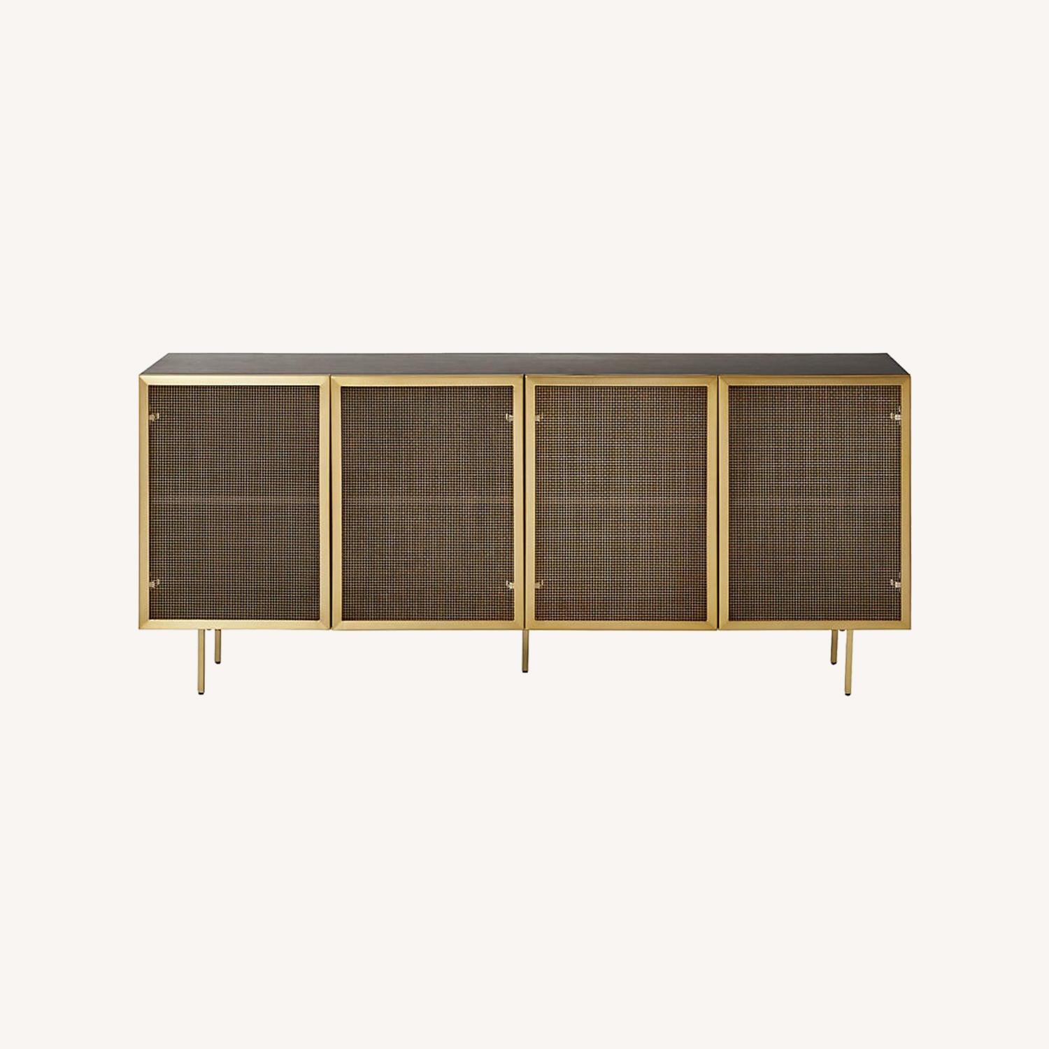 CB2 Brass Wire Mesh Credenza AptDeco