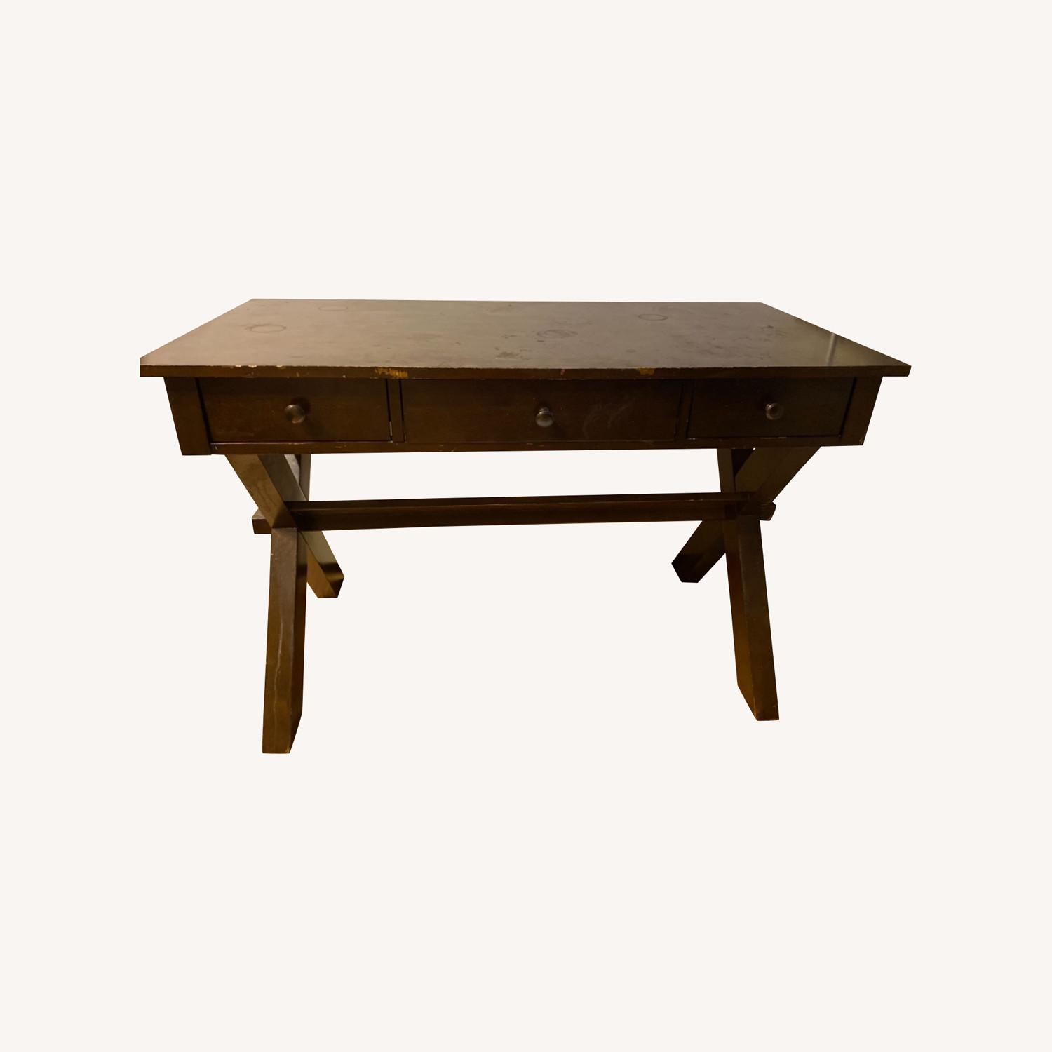 Espresso Wood Writing Desk - image-0