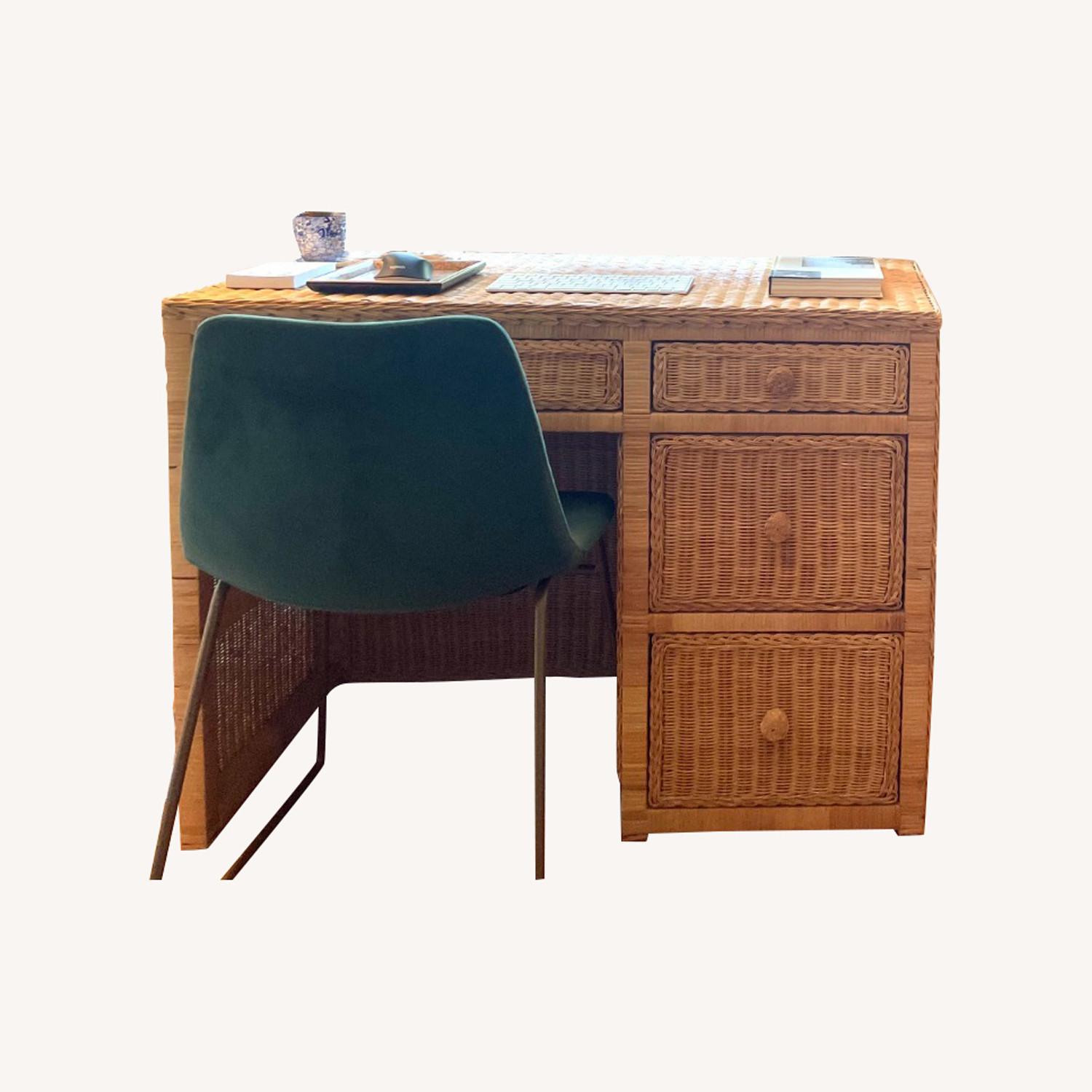 Genuine Rattan Wicker Vintage Desk - image-0