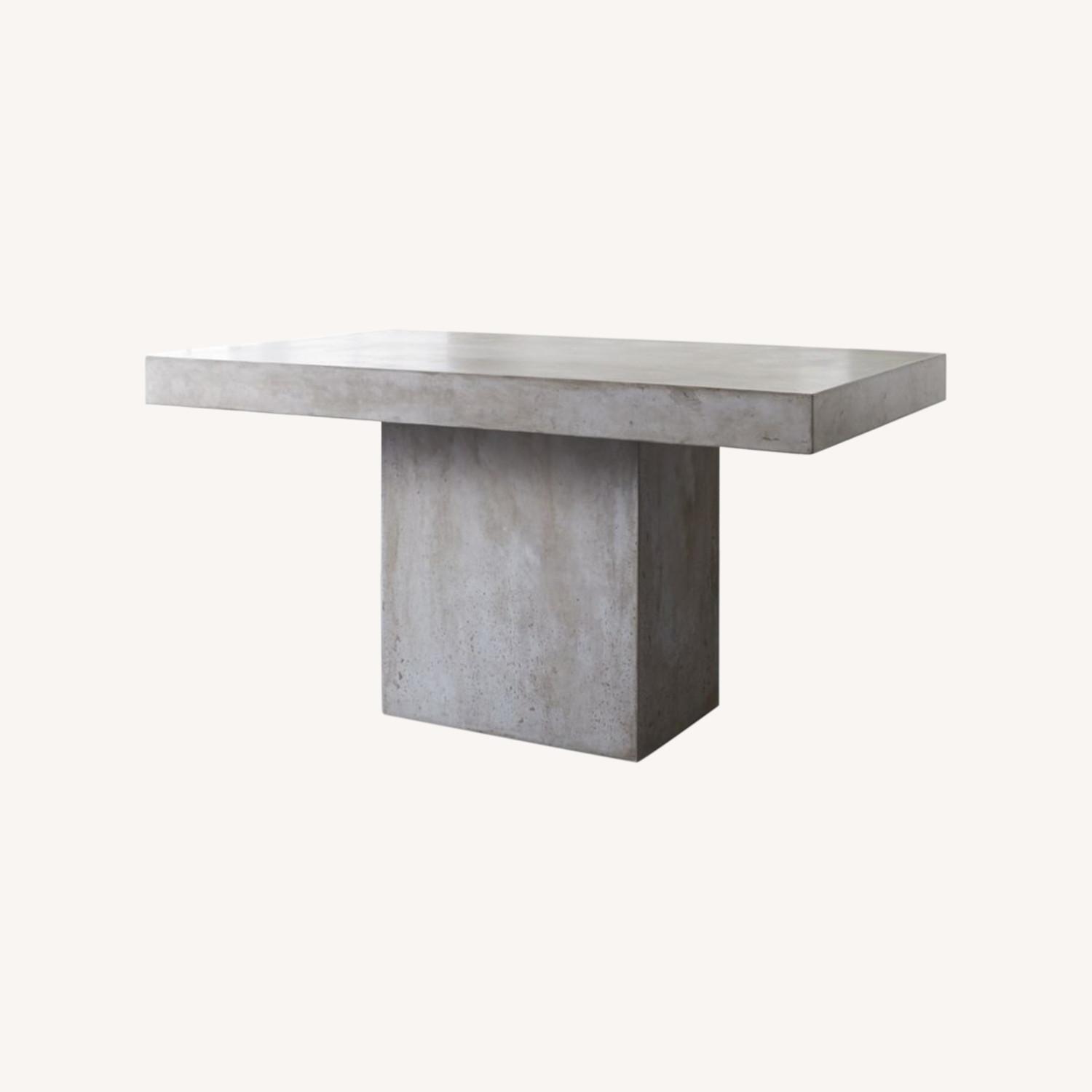 CB2 Stone Kitchen Table with Matching Bench AptDeco