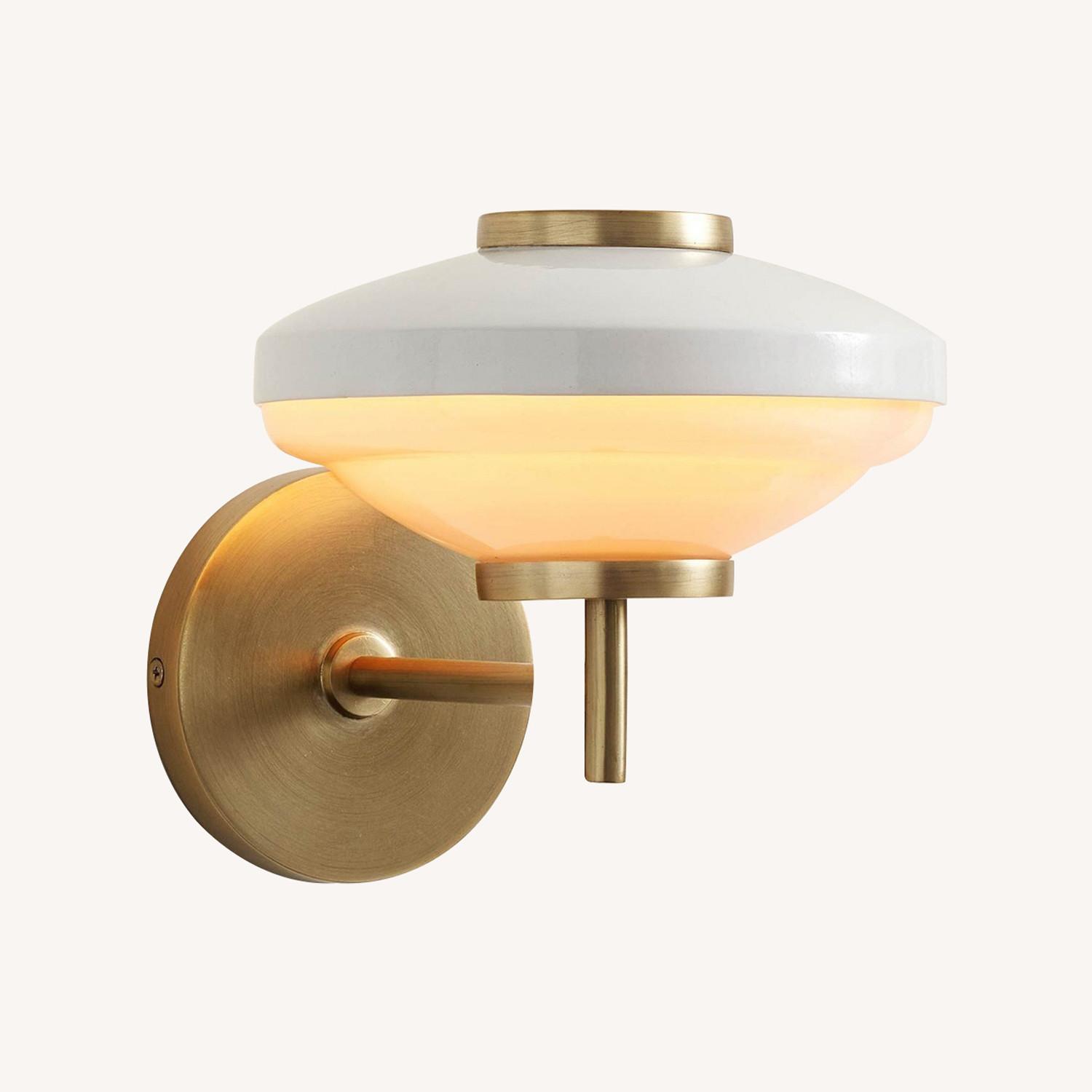 Pottery Barn Hampshire Milk Glass Sconce - image-0