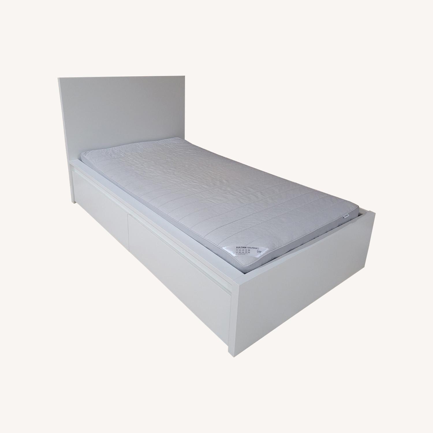 White Twin Bed Frame AptDeco