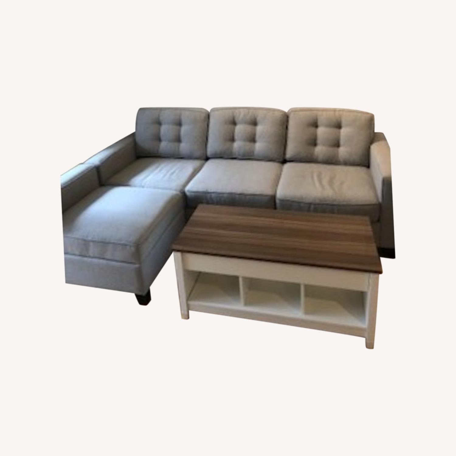 Macy's Sleeper Sofa + Armless Chair with storage AptDeco