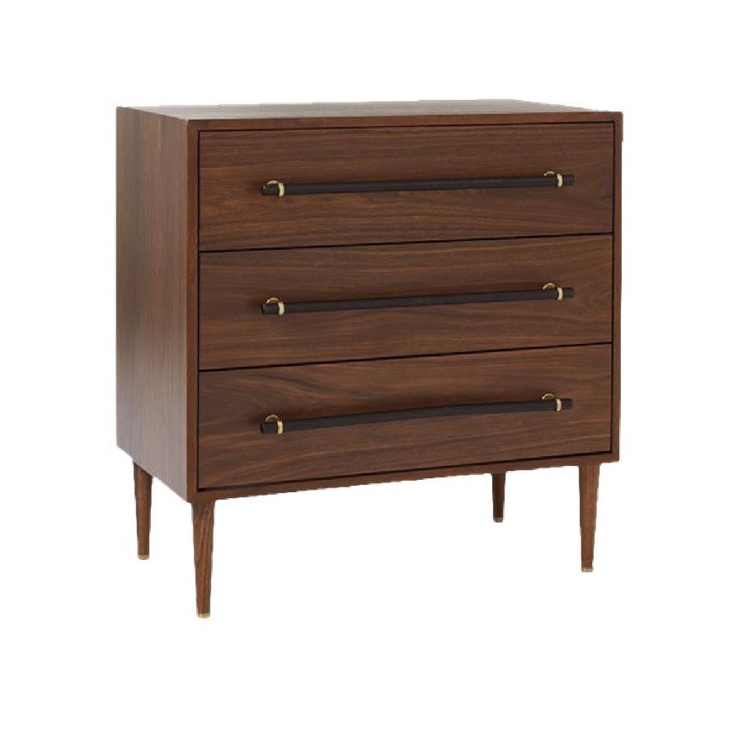 Pair of West Elm Benson 3Drawer Dressers, Walnut AptDeco