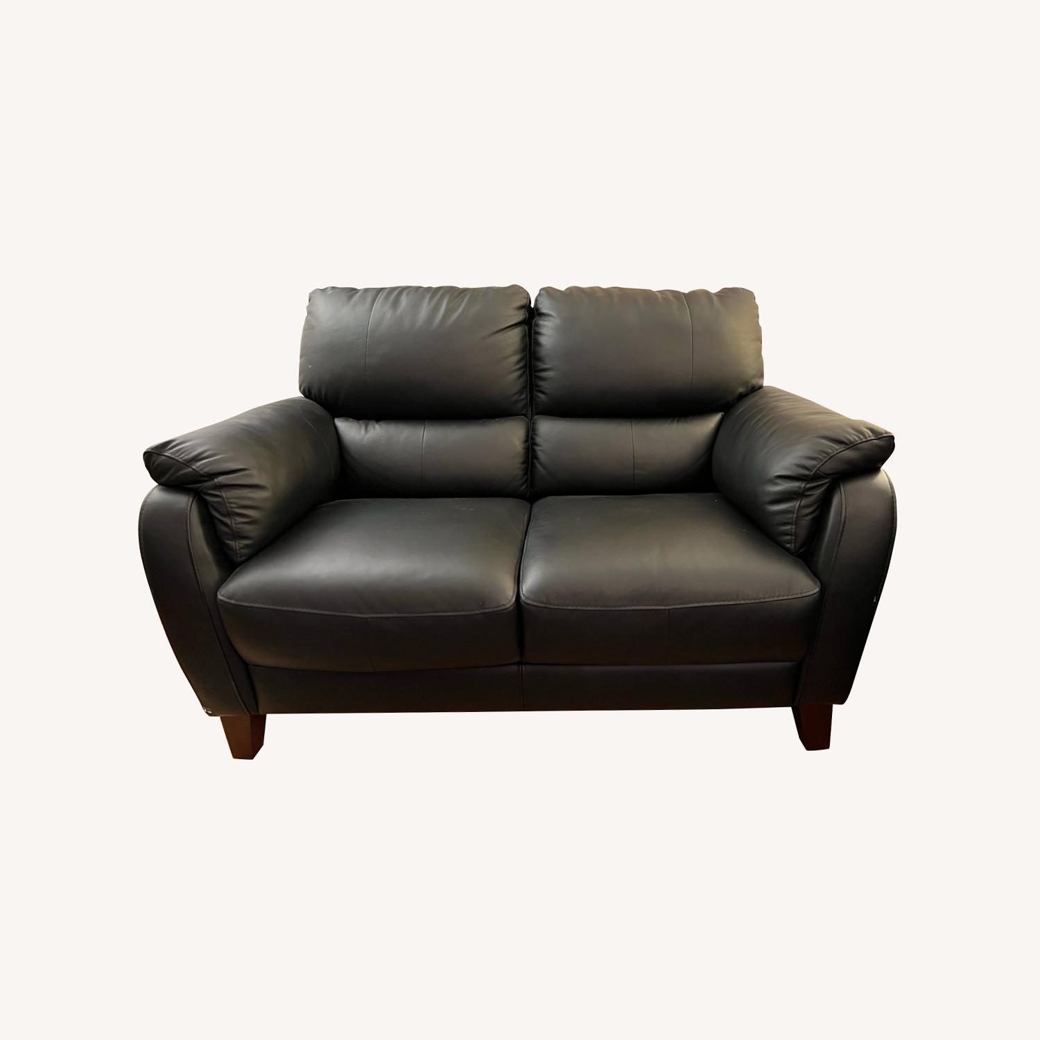 Raymor & Flanigan Harmony Black Leather Sofa AptDeco