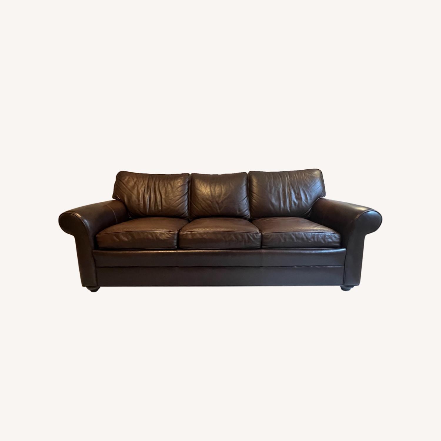 Ethan Allen Dark Chocolate Sleeper Sofa AptDeco