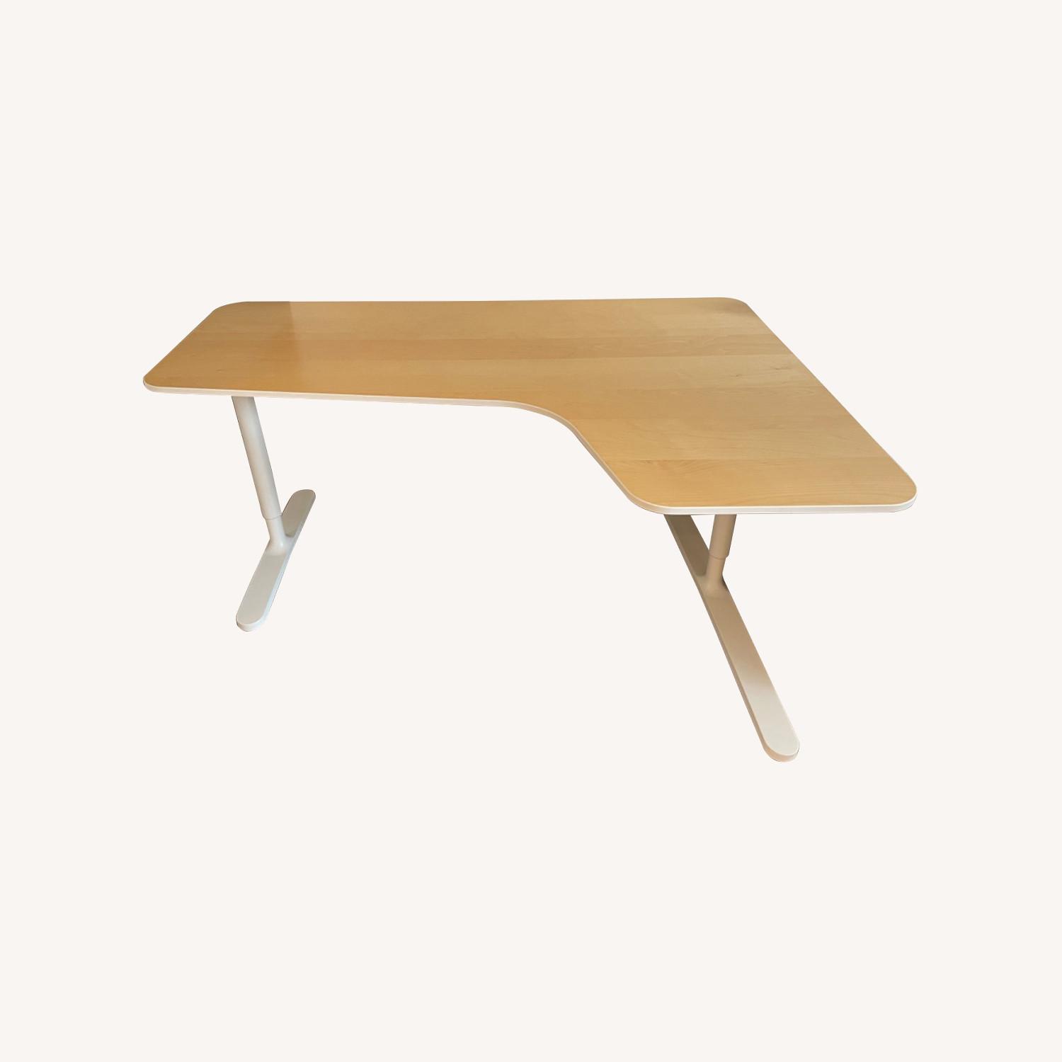 IKEA Bekant L-Shaped Office Desk (Natural/White) - image-0