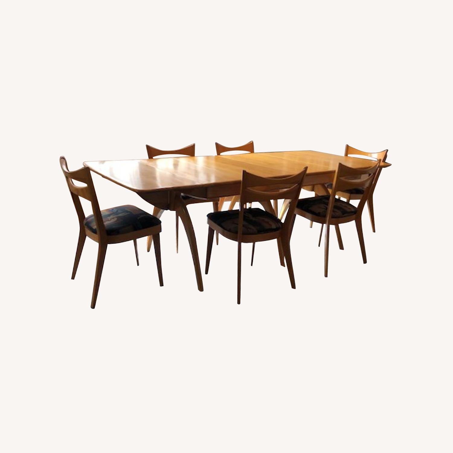 Heywood Wakefield Wishbone Dining Table & 6 Chairs AptDeco