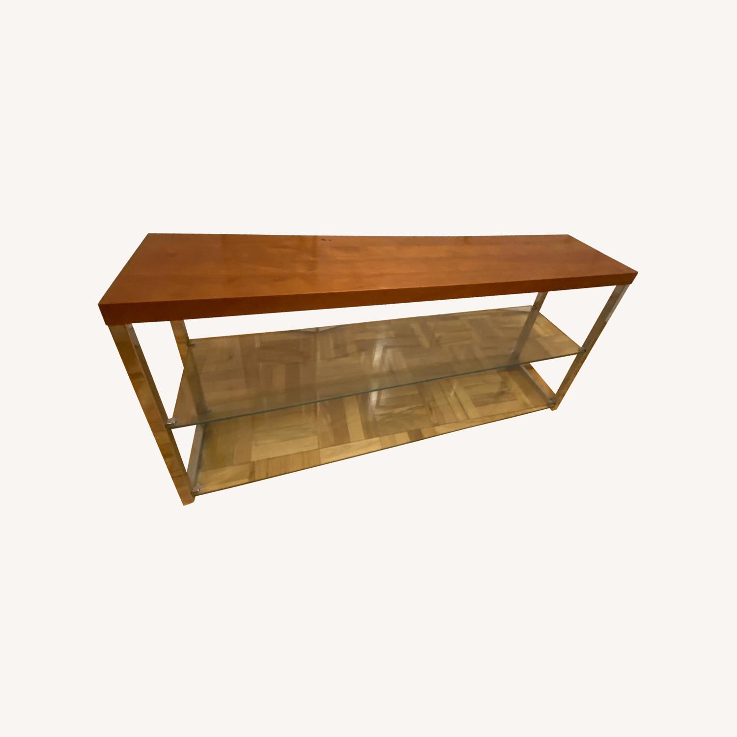 Wood and Glass Modern Bookcase/Credenza - image-0