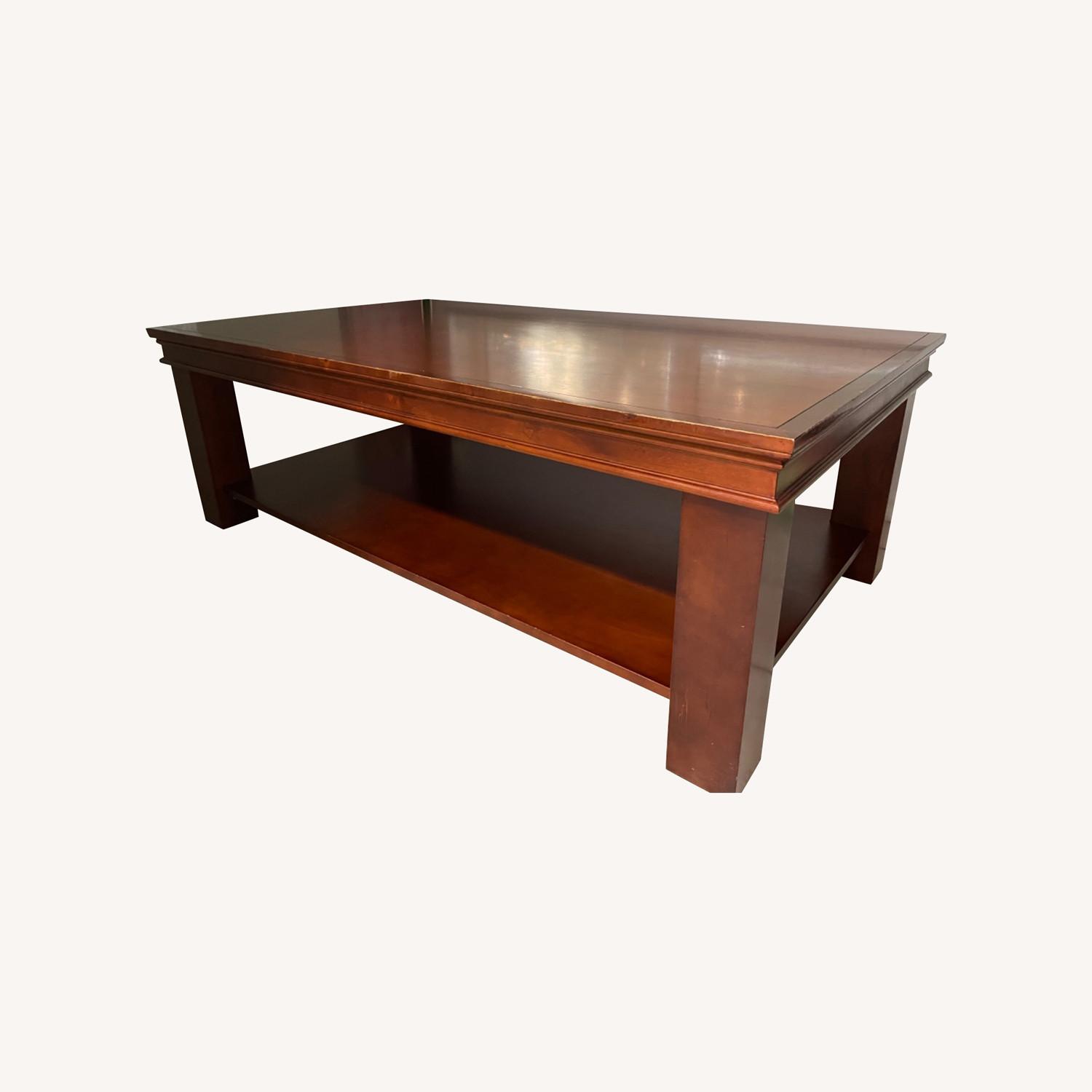 Cherry Wood Coffee Table AptDeco