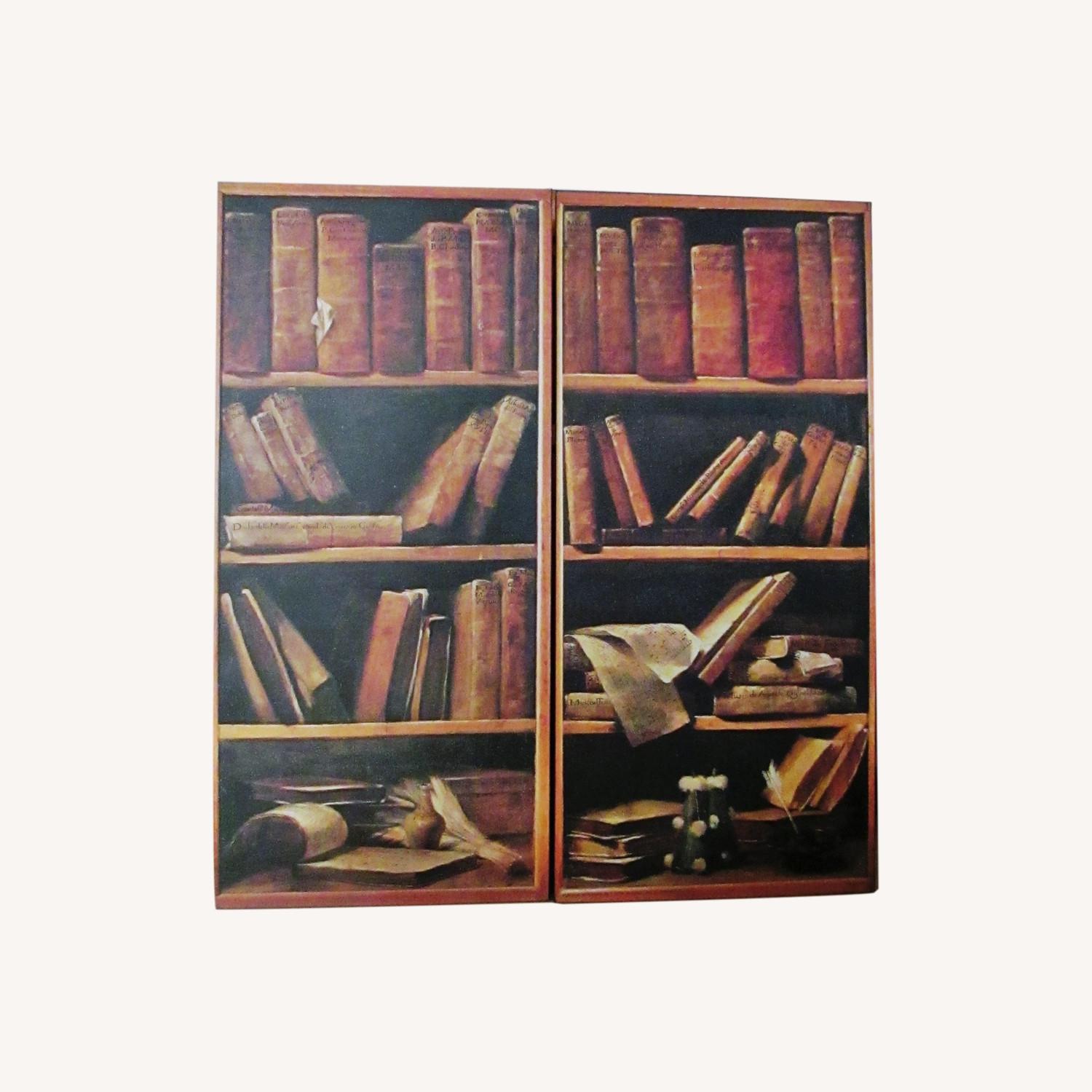 Bookshelves With Music Books Wall Art - image-0