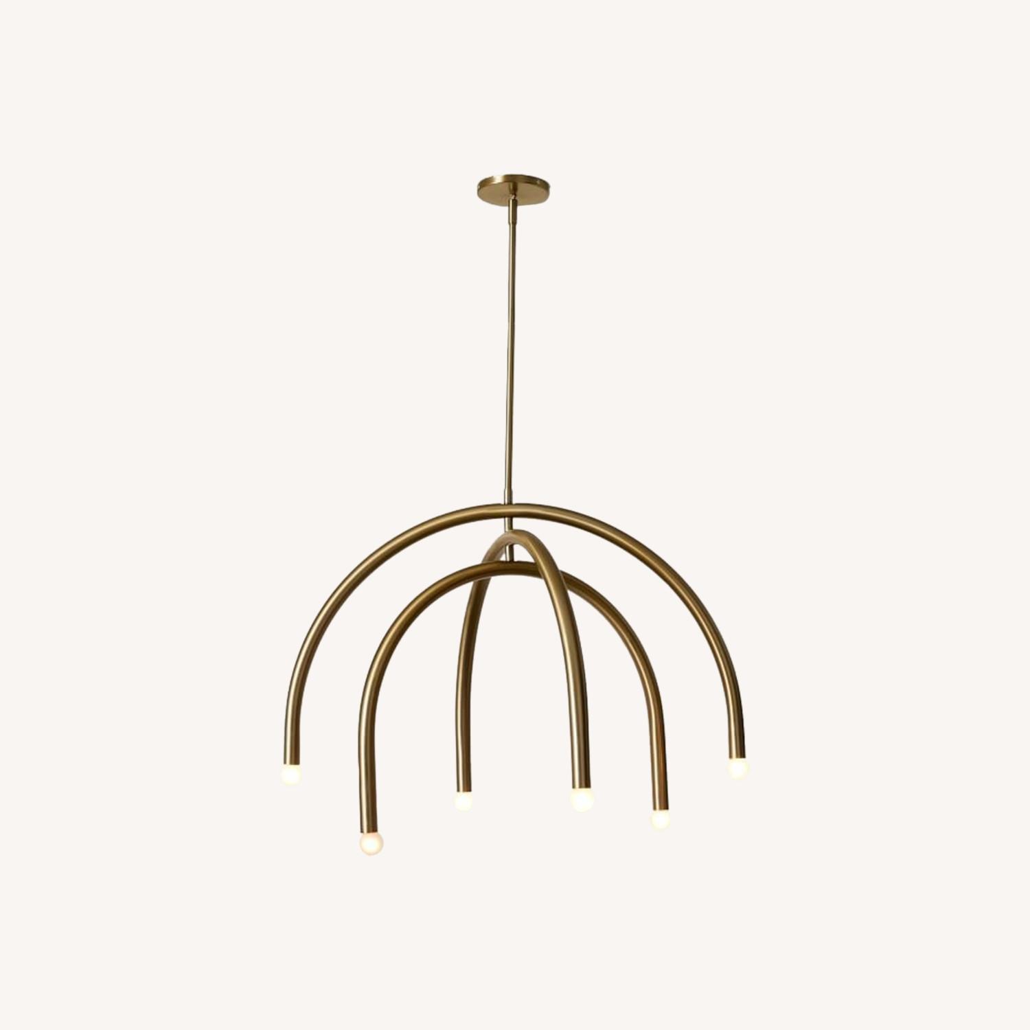 West Elm Arc Chandelier Chandelier Light Bronze 30" AptDeco