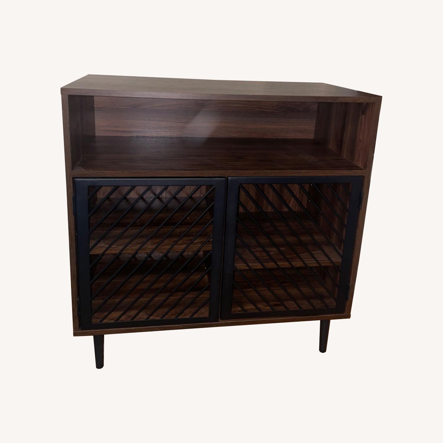 Overstock Dark Walnut Media Cabinet - image-0
