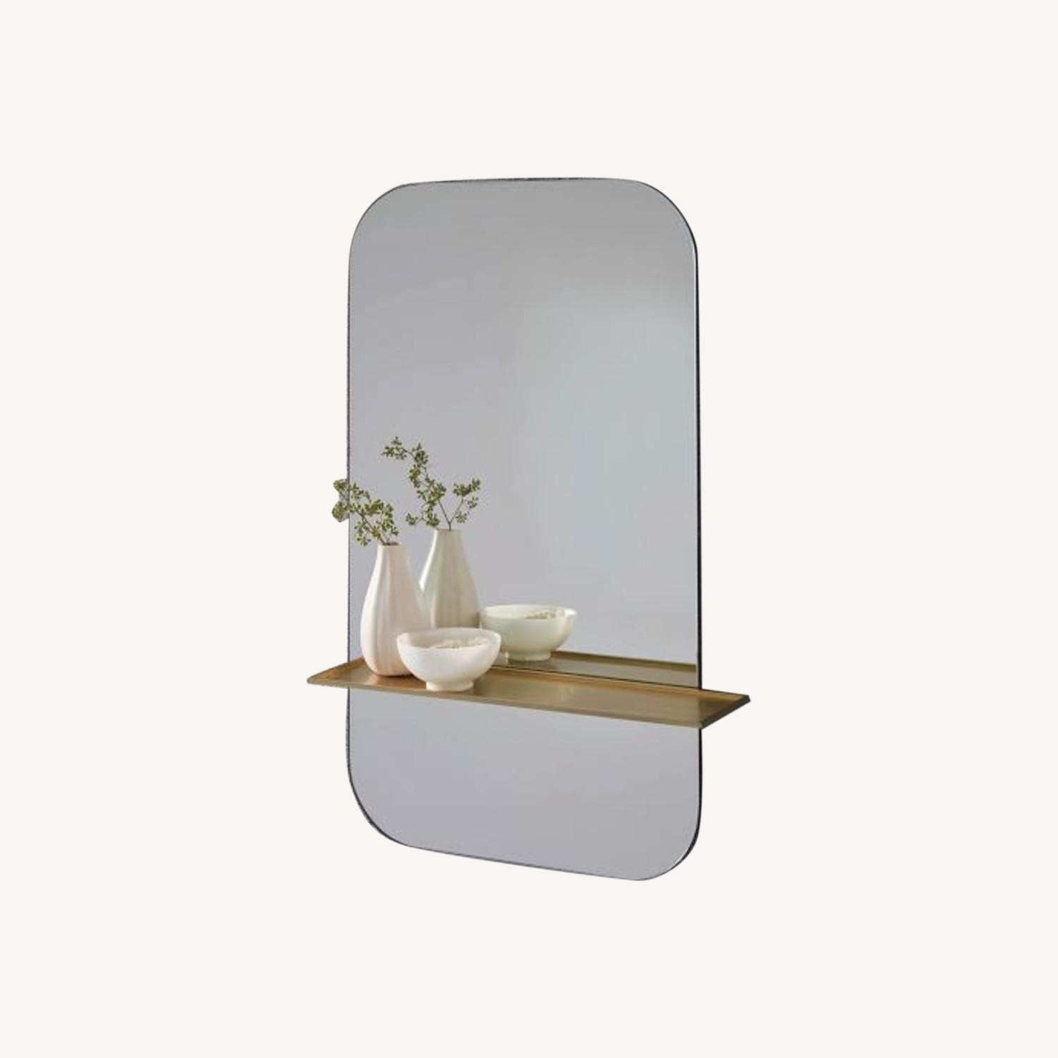 West Elm Wall Mirror with Shelf AptDeco