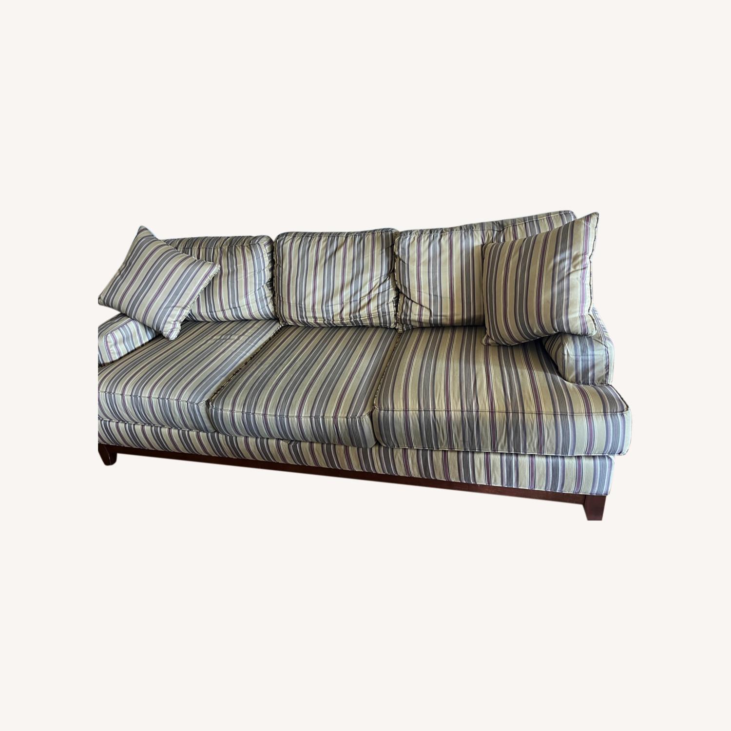 Ethan Allen Classic Silk Striped Couch AptDeco