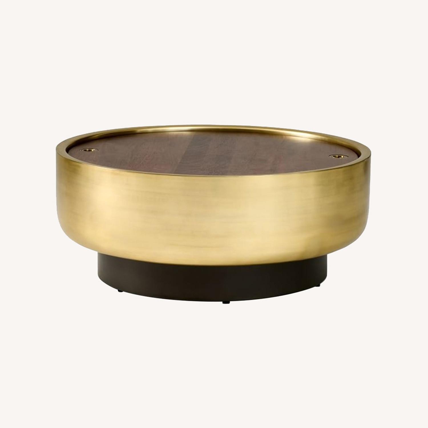 West Elm Drum Storage 40" Coffee Table, Caf AptDeco