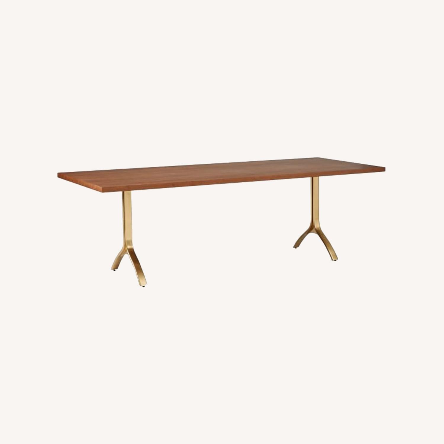West Elm Avery Wishbone 94"Dining Table,CoolWalnut - image-0