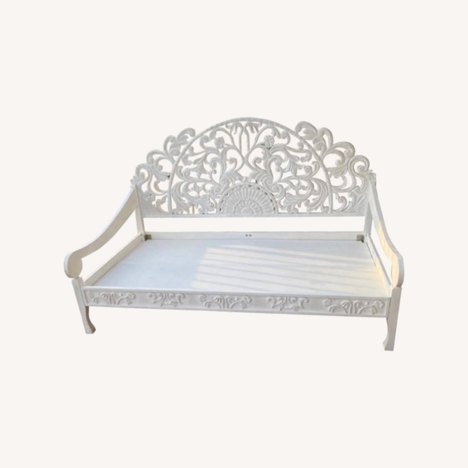 Carved Wooden Day Bed - image-0