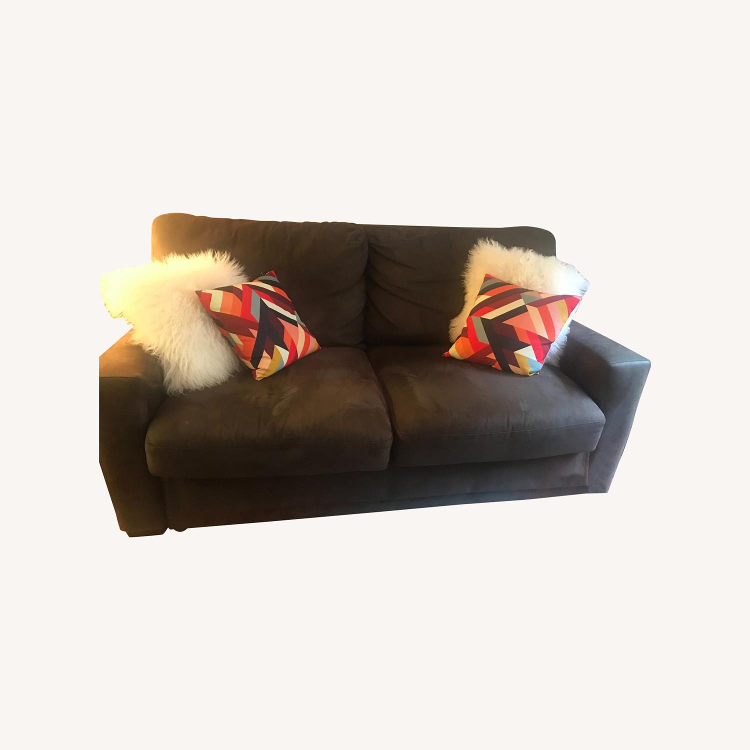 American Leather Queen Sleeper Sofa, Ultrasuede AptDeco