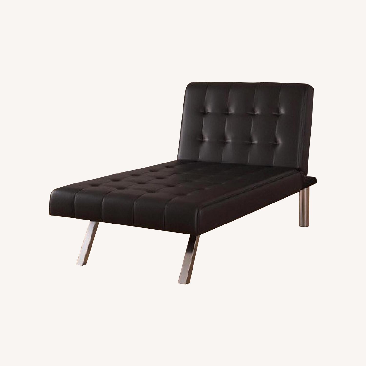 Walmart Black Faux Leather Chaise AptDeco