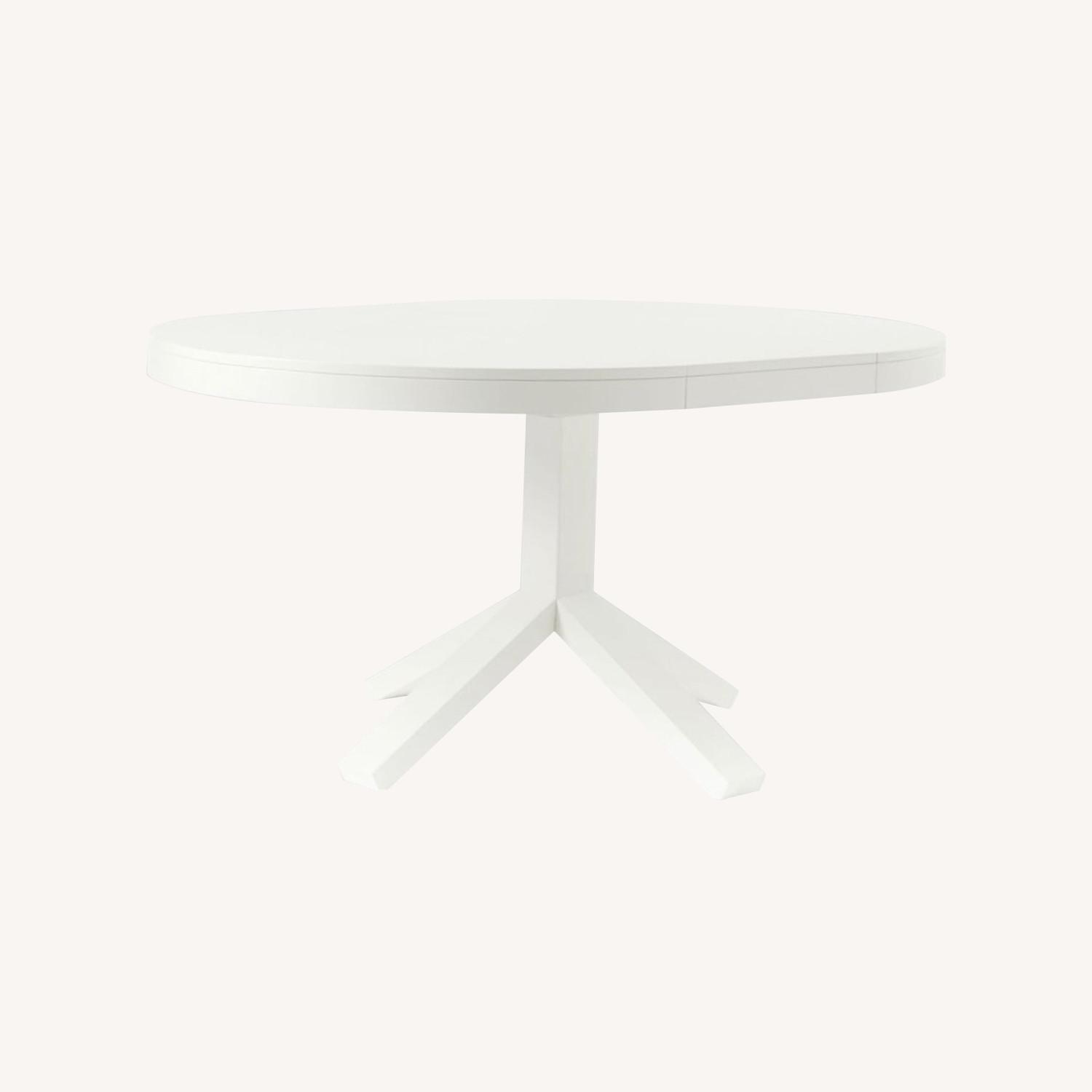 West Elm White Expandable Table AptDeco