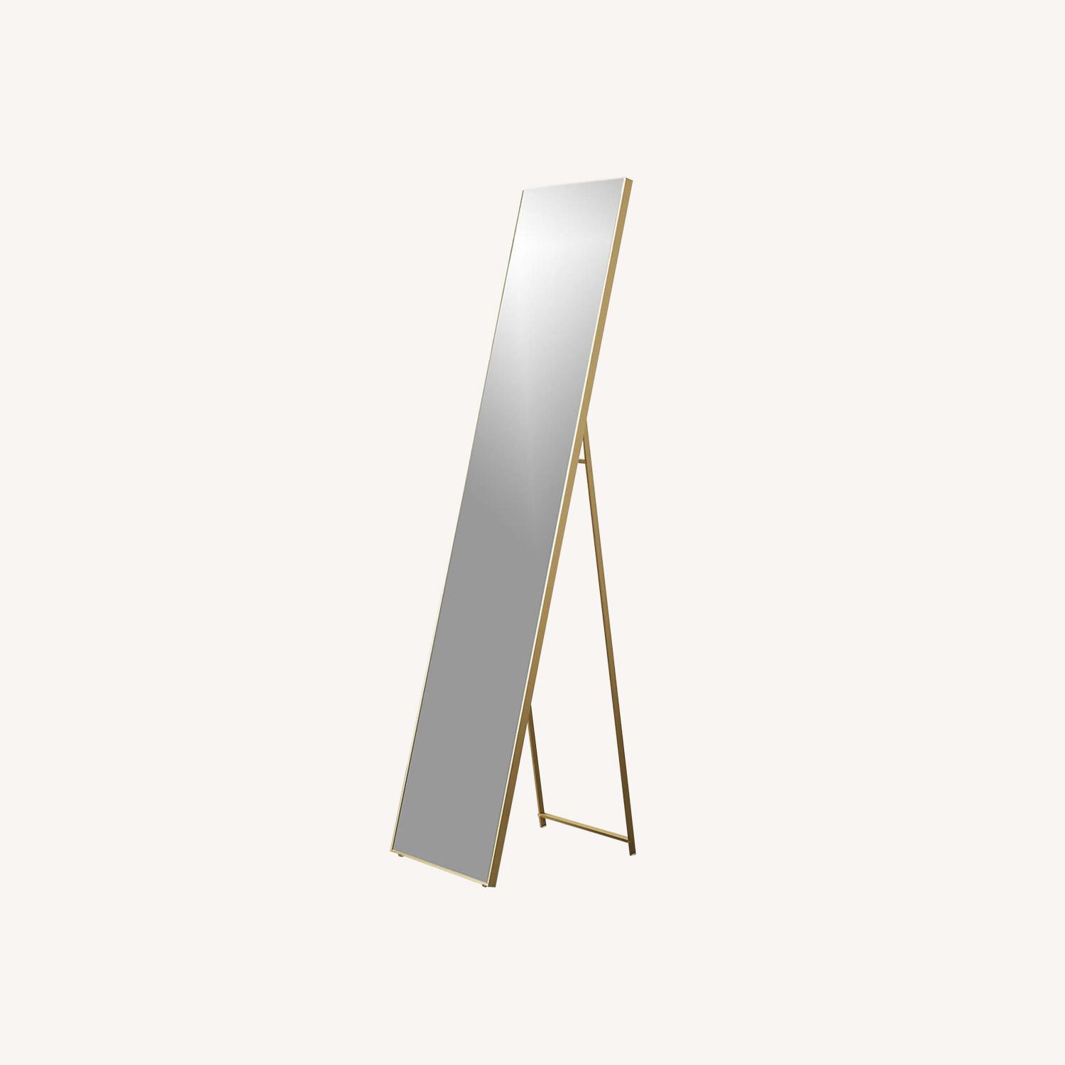 CB2 Infinity Brass Standing Floor Mirror AptDeco