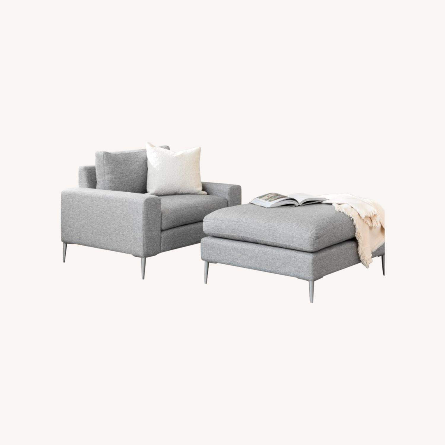 Article Nova Chair and Ottoman Winter Gray AptDeco