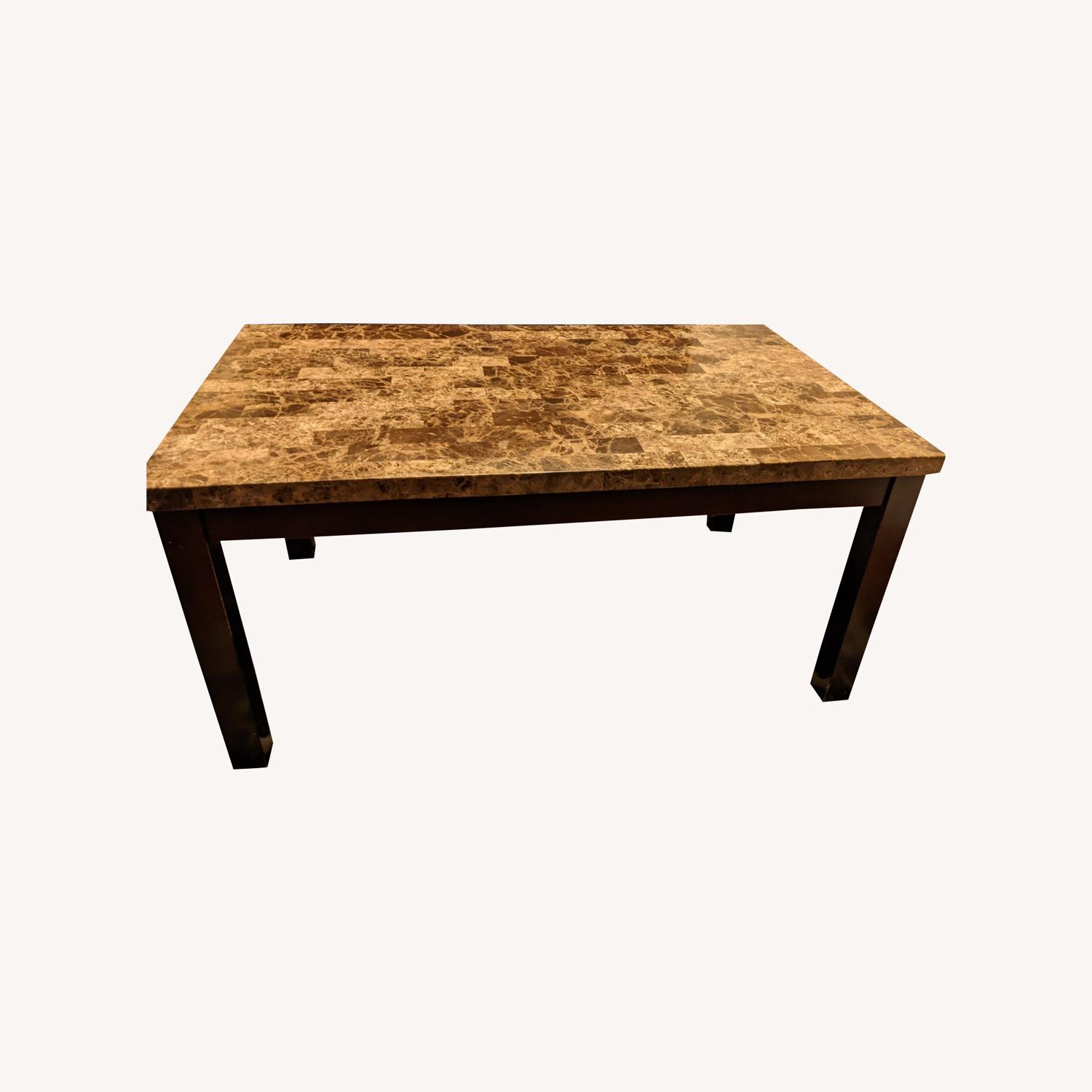 Raymour & Flanigan Granite Top Dining Table - image-0