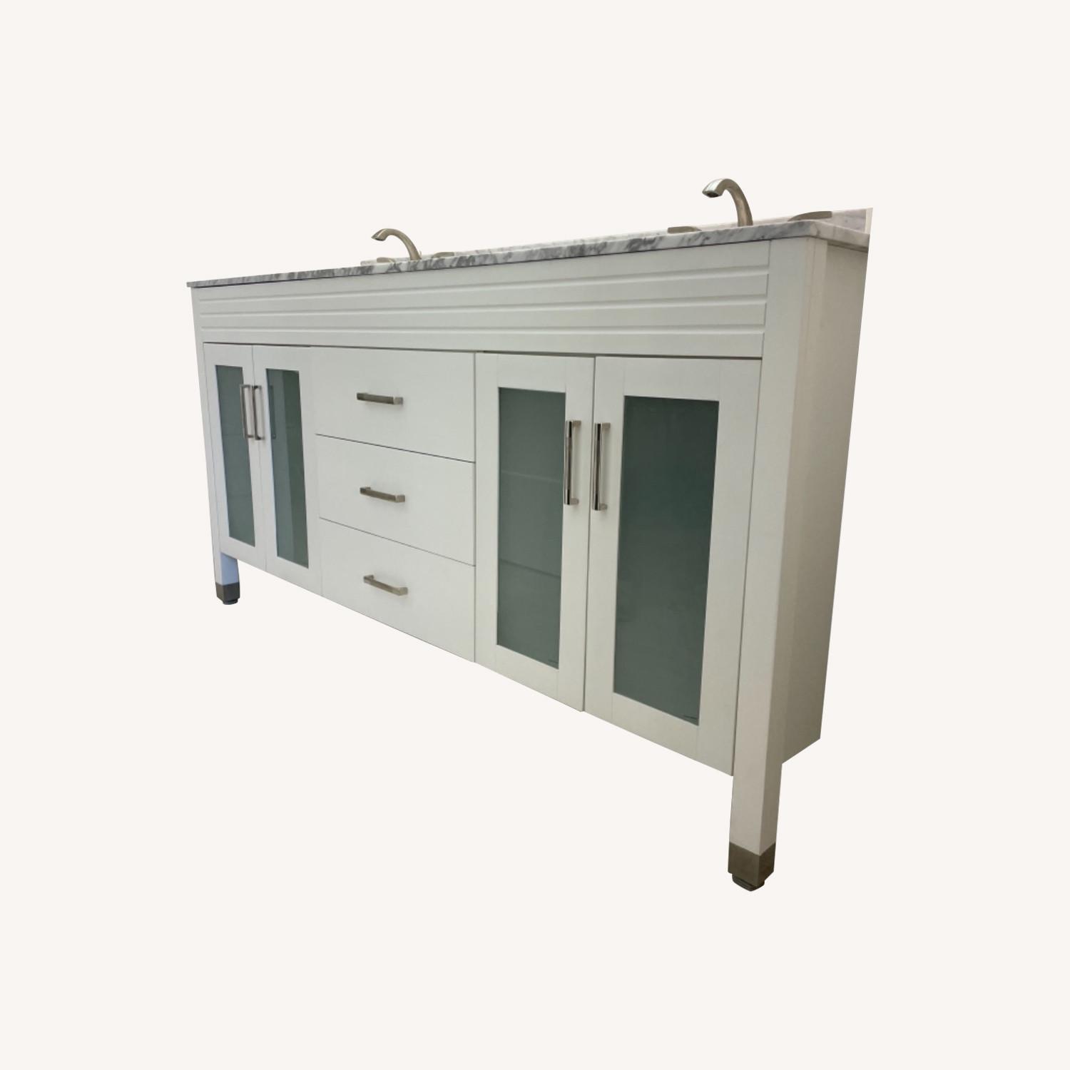 nFusion Furniture White 73" Double Vanity AptDeco