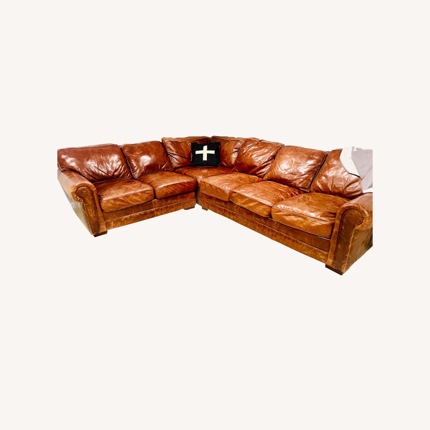 Restoration Hardware Like Leather Sectional - image-0