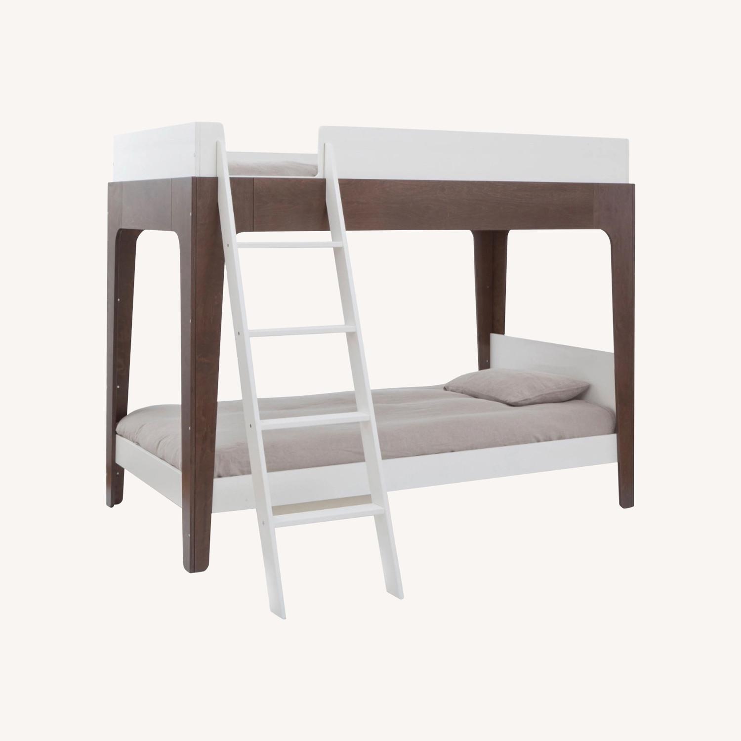 Oeuf Perch Bunk Bed Twin Size in White Walnut AptDeco