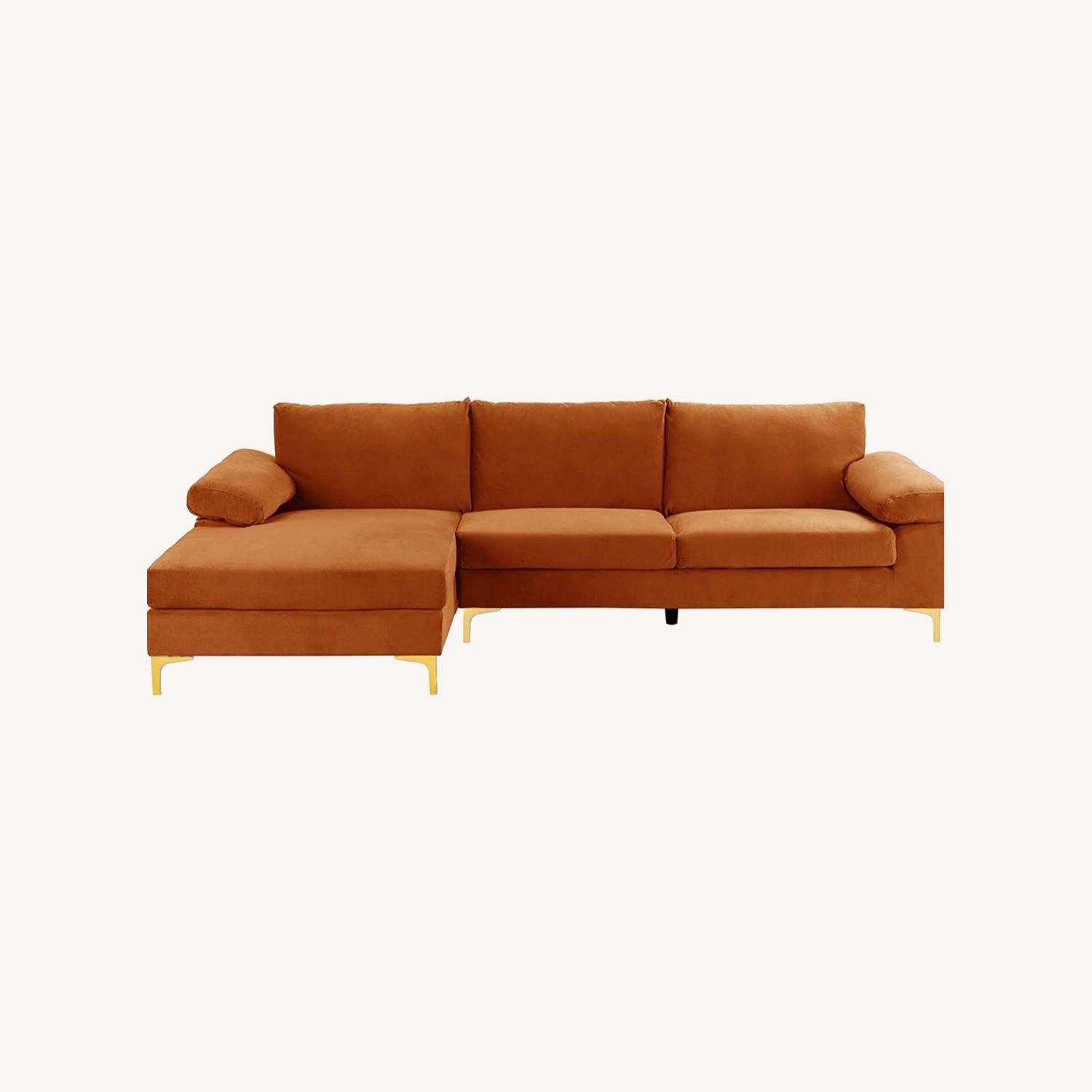 Casa Andrea Milano Velvet Fabric Sectional Sofa - image-0