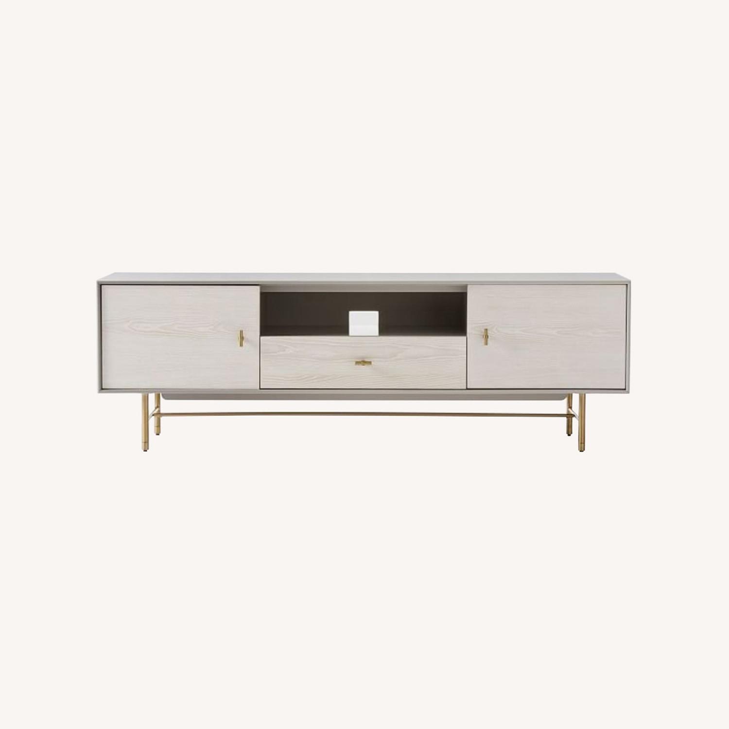 West Elm Modernist Wood + Lacquer Media Console AptDeco
