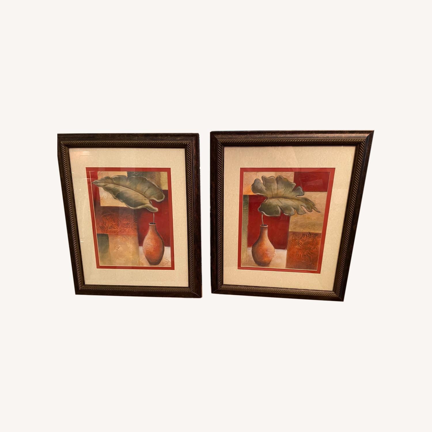 Home Goods Set of 2 Leaf in Vase Framed Wall Art - image-0