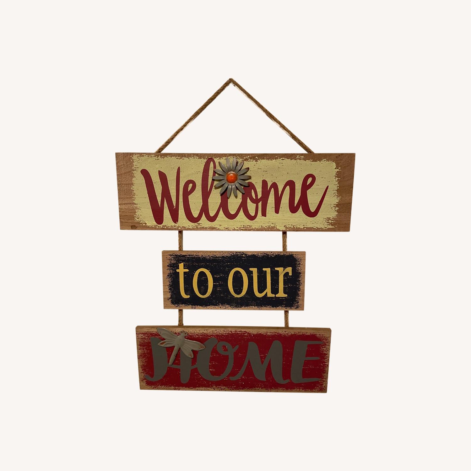 Welcome Home Wood Hanging Sign - image-0