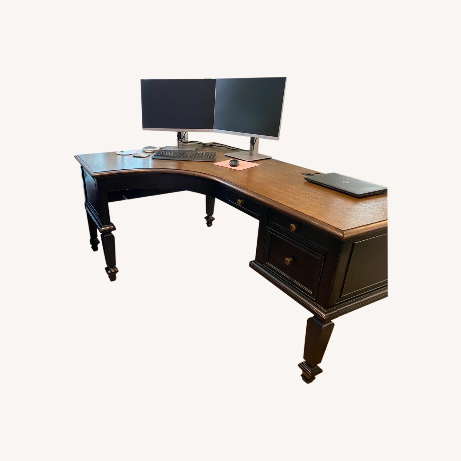 Weir's Furniture Solid Wood Curved Desk - image-0