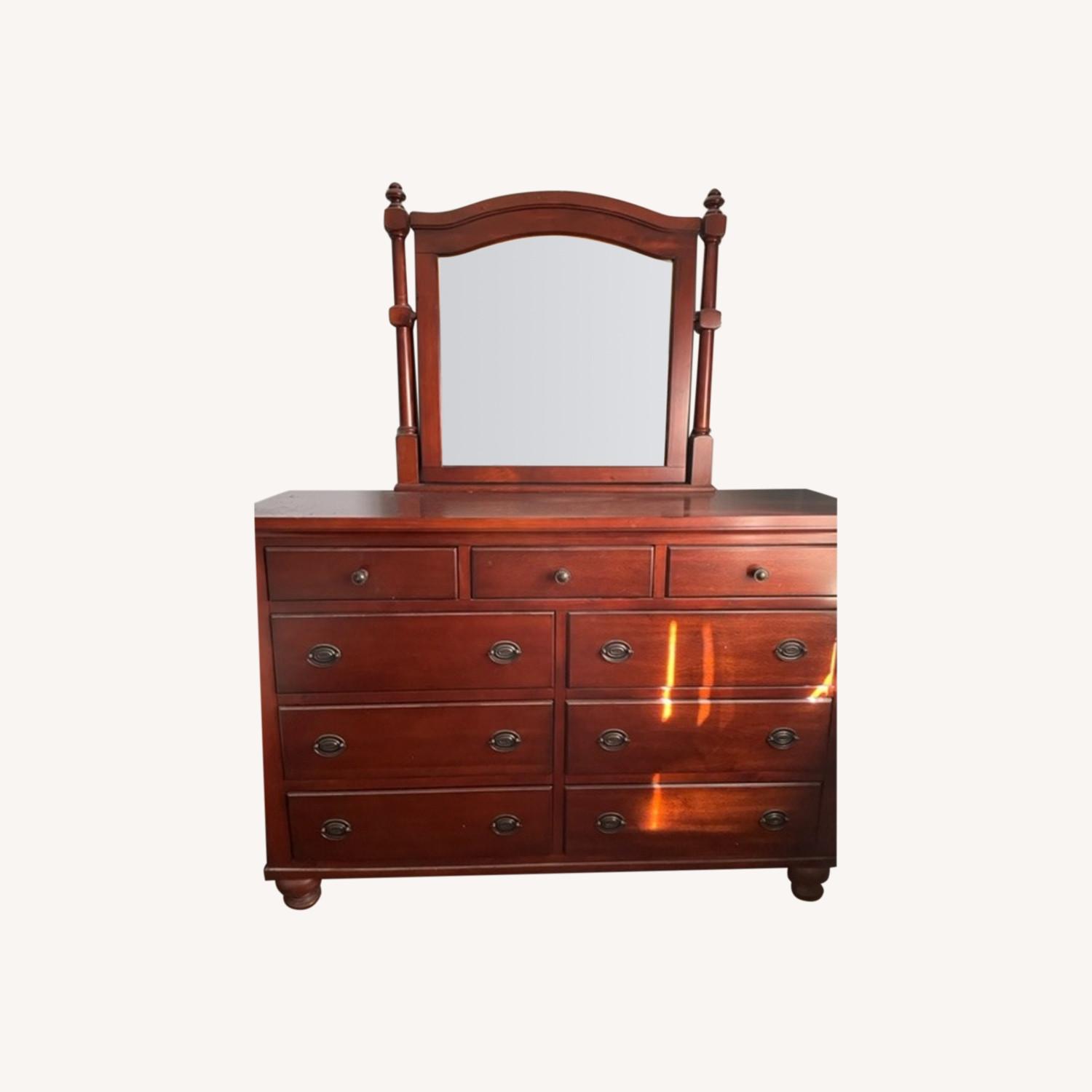 Bob's Discount Kennedy Large 9 Drawer Dresser with Mirror AptDeco