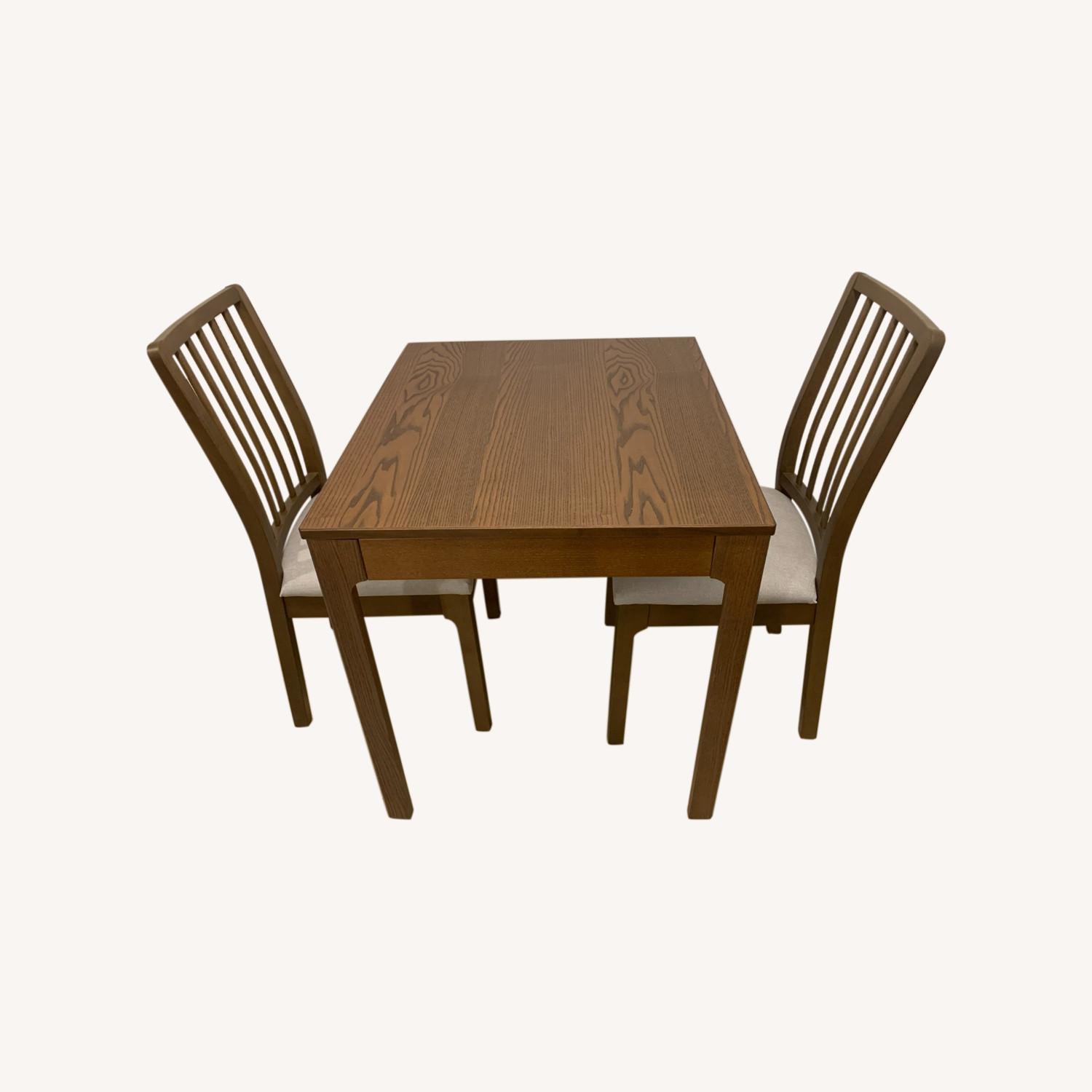 IKEA Wood Dining Set Table & 2 Chairs AptDeco