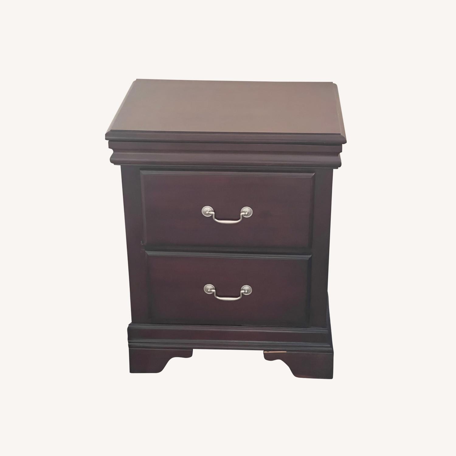Bob's Discount Furniture Mahogany Nightstand AptDeco