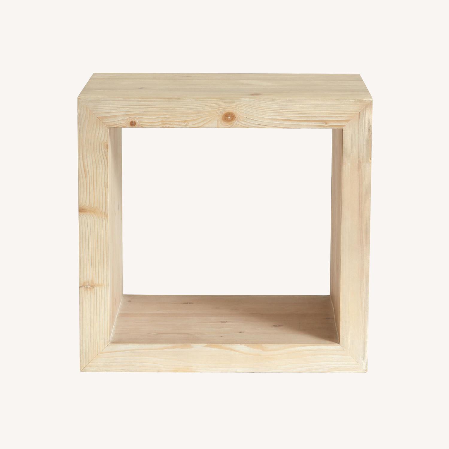 Pottery Barn Folsom Wood End Table, Desert Pine AptDeco