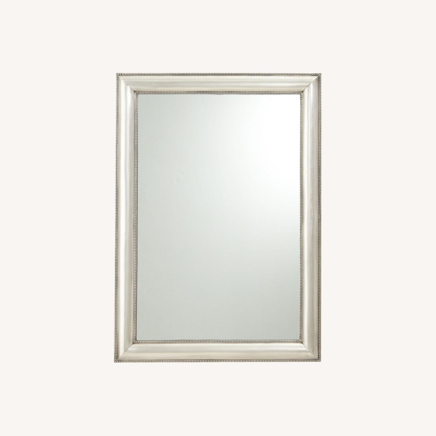 Pottery Barn Silver Beaded Frame Wall Mirror30"x42 - image-0