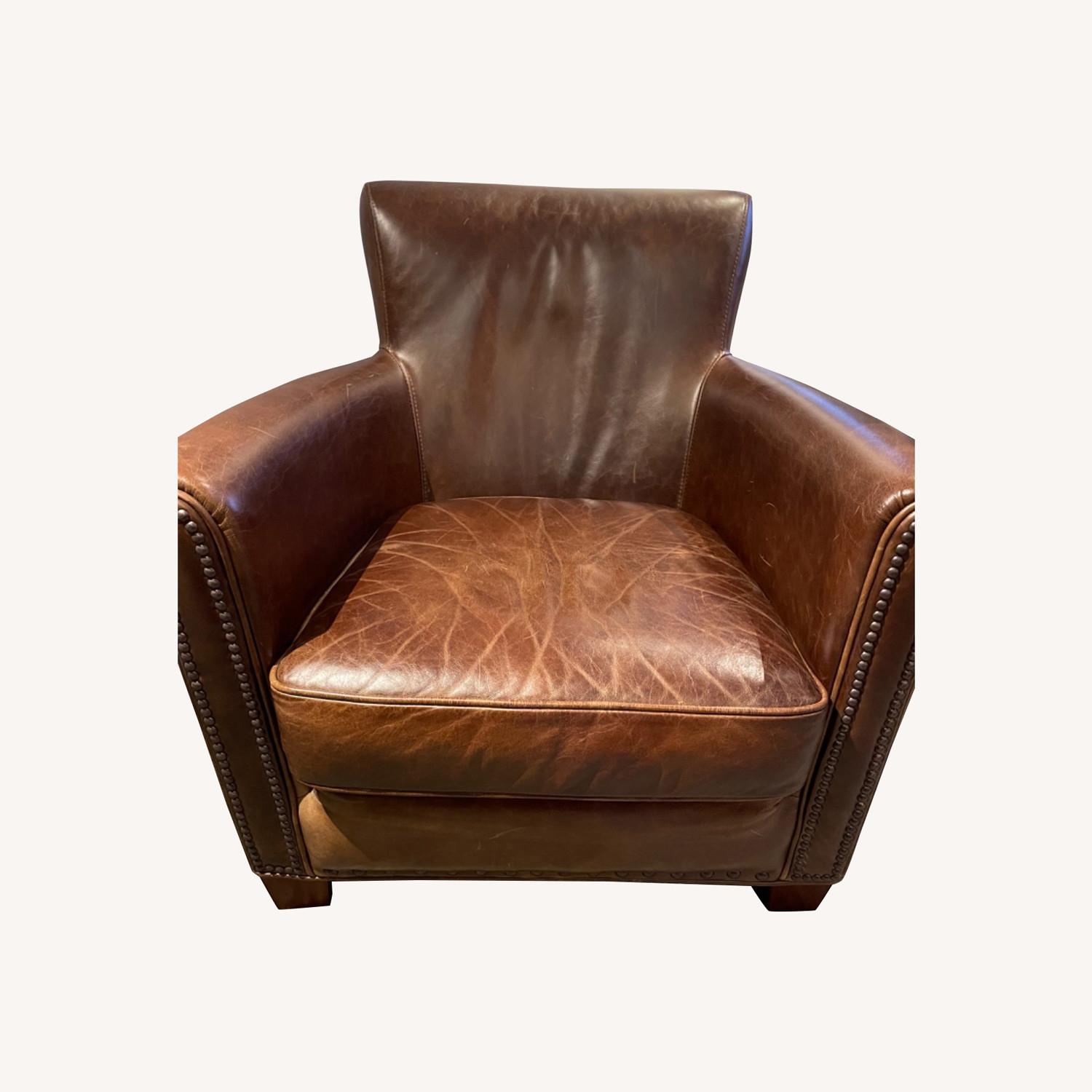 Pottery Barn Leather Arm Chair - image-0