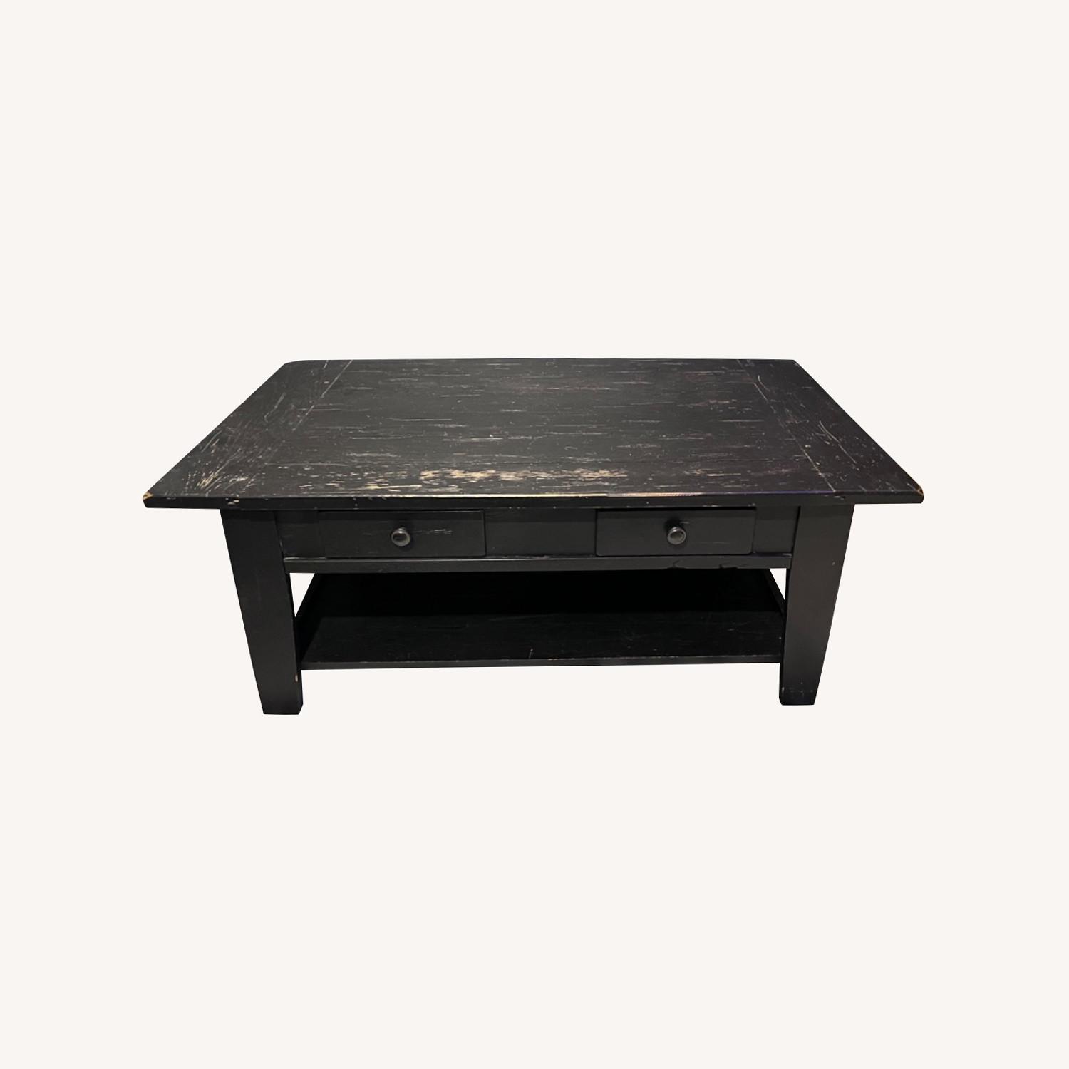 Broyhill Attic Heirlooms Black Wooden Coffee Table AptDeco