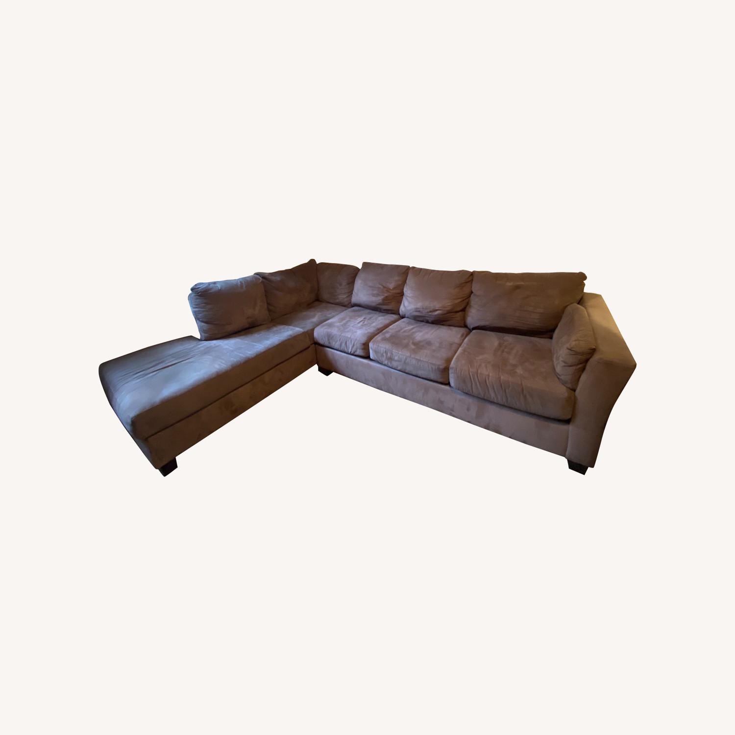 Bob's Discount Furniture Large Brown Sectional Sofa AptDeco